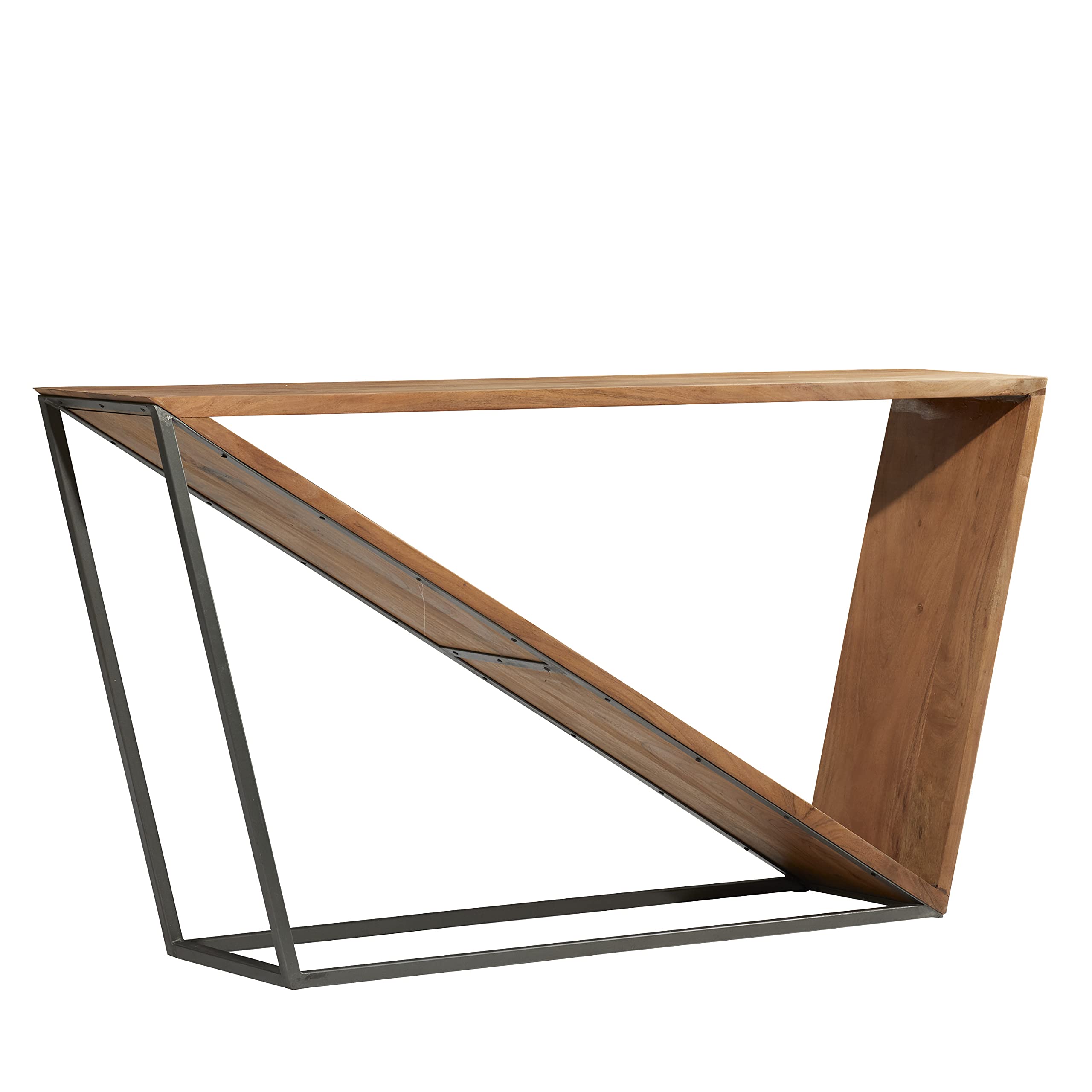 Deco 79 Modern Wood Rectangle Coffee Table with Grey Metal Base - 57