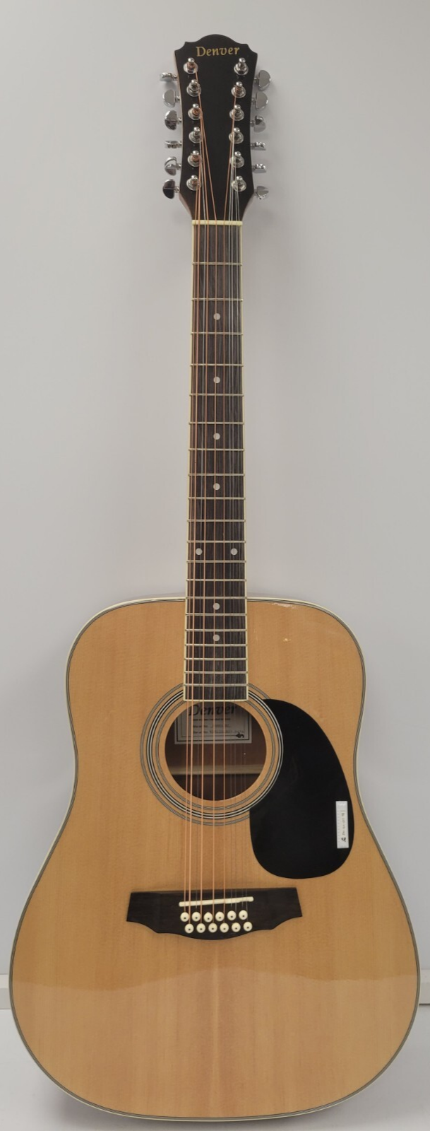 Denver DD44S12 Natural Acoustic Guitar - Perfect for Beginners, Camping & Live Performances