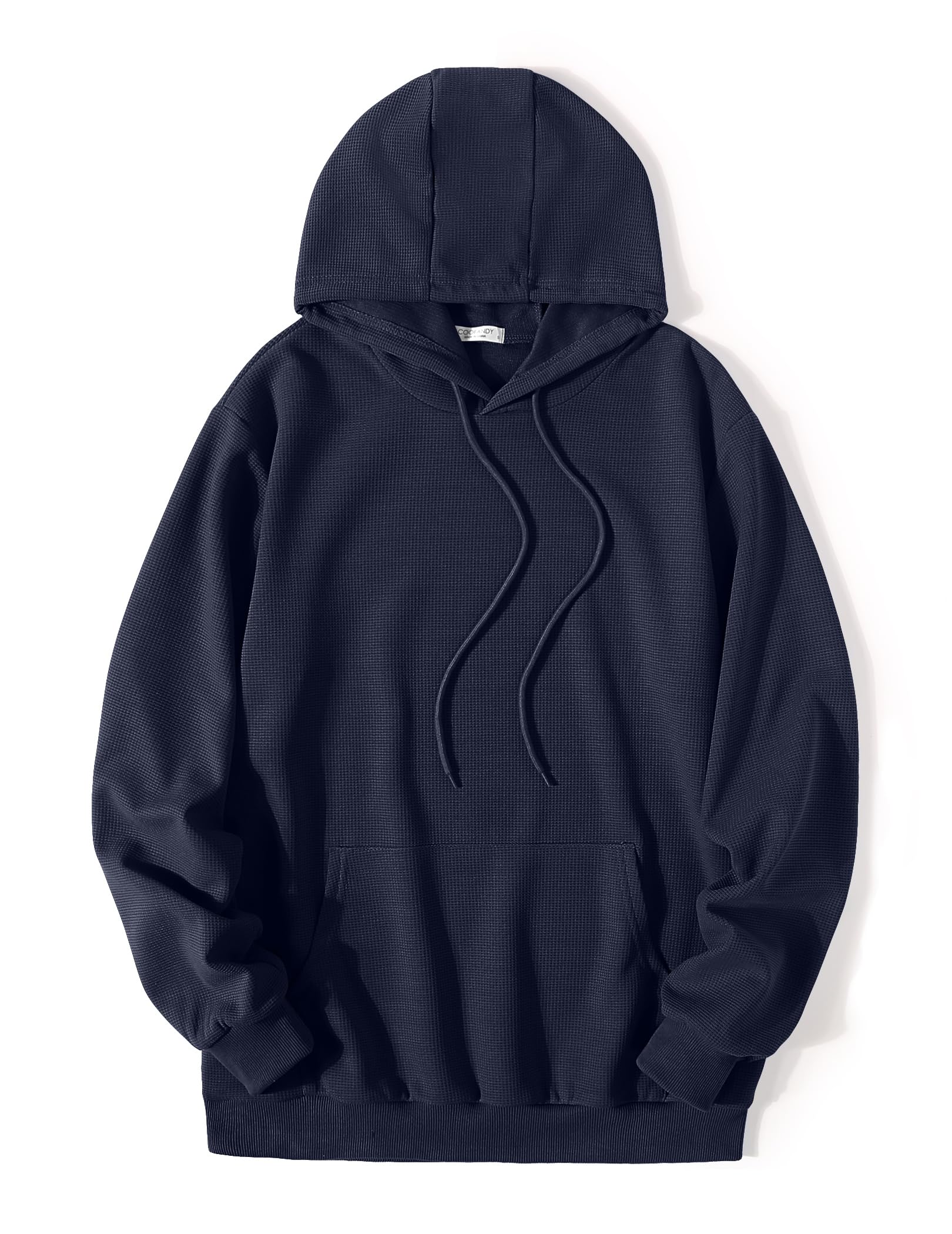 COOFANDY Men's Casual Hooded Sweatshirt - Long Sleeve Pullover Hoodie with Pocket & Waffle Knit Design | Comfortable Streetwear for Everyday Wear, Gym & Outdoor Activities