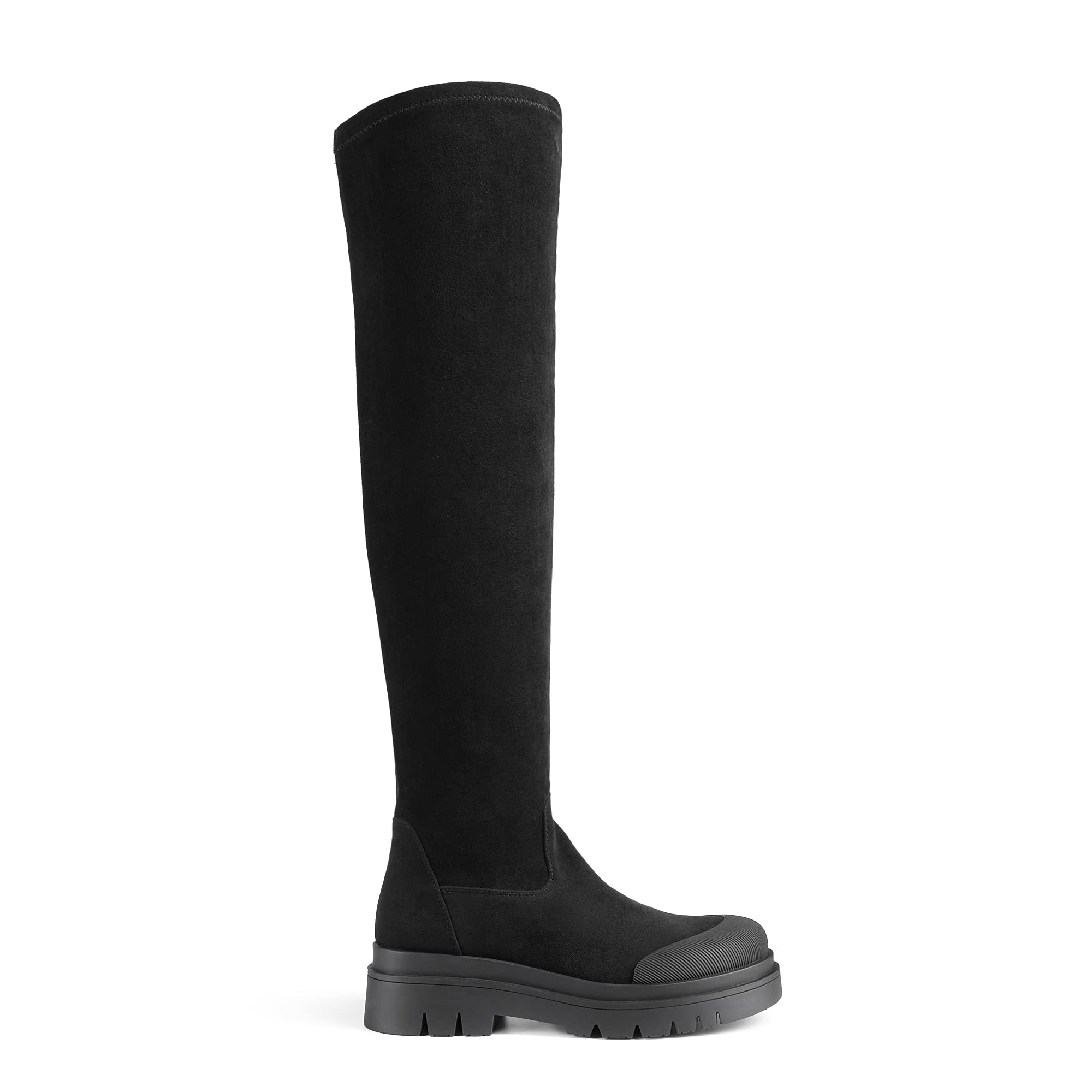 DREAM PAIRS Women's Chunky Lug Sole Over The Knee Thigh High Boots - Stretchy Soft Platform Boots for Fall & Winter Fashion, Comfortable Long Boots for Casual Outfits, Date Night & Party Wear