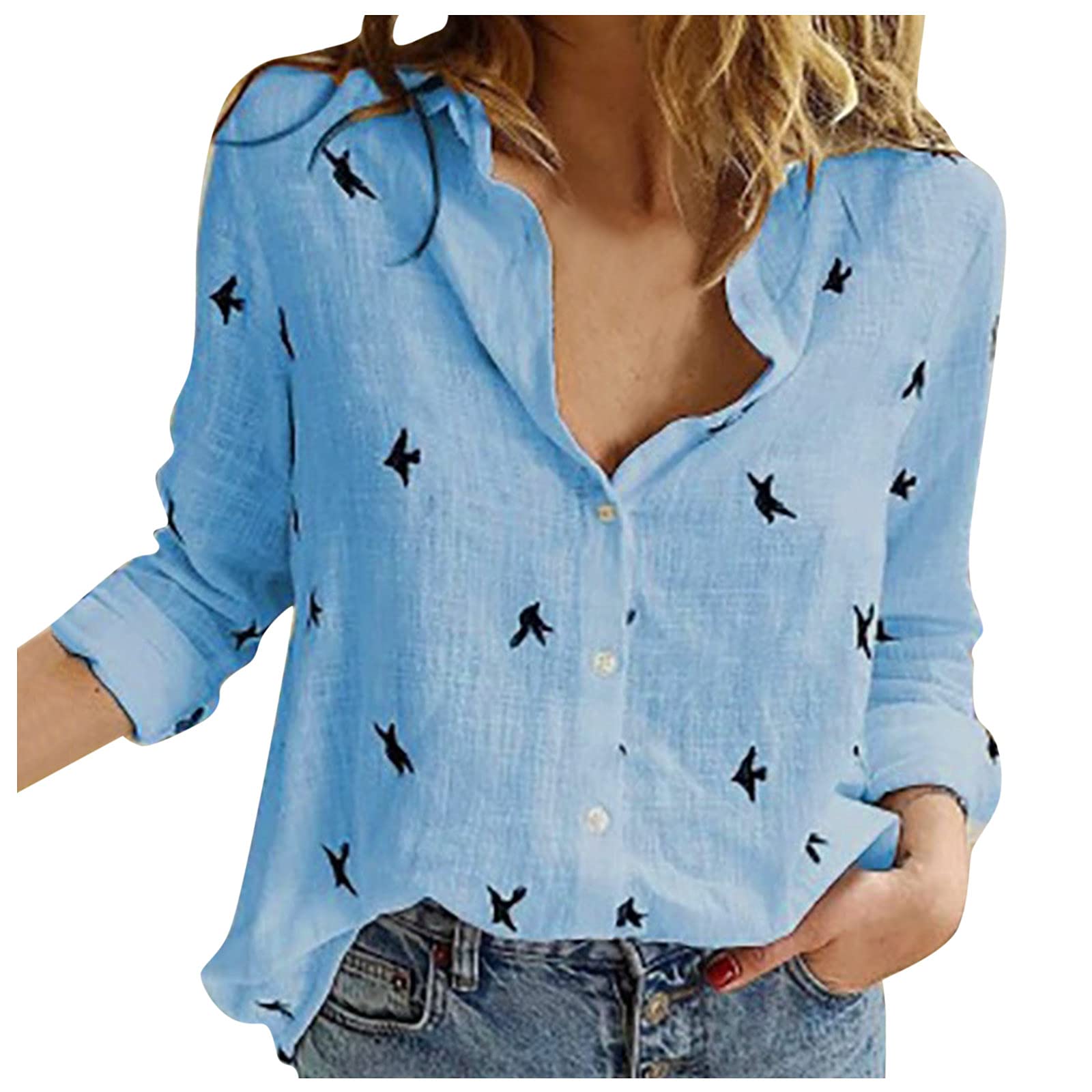 Women's Casual Long Sleeve Printed T-Shirts & Blouses - Comfortable Everyday Tops for Work, Dating, and Weekend Outfits