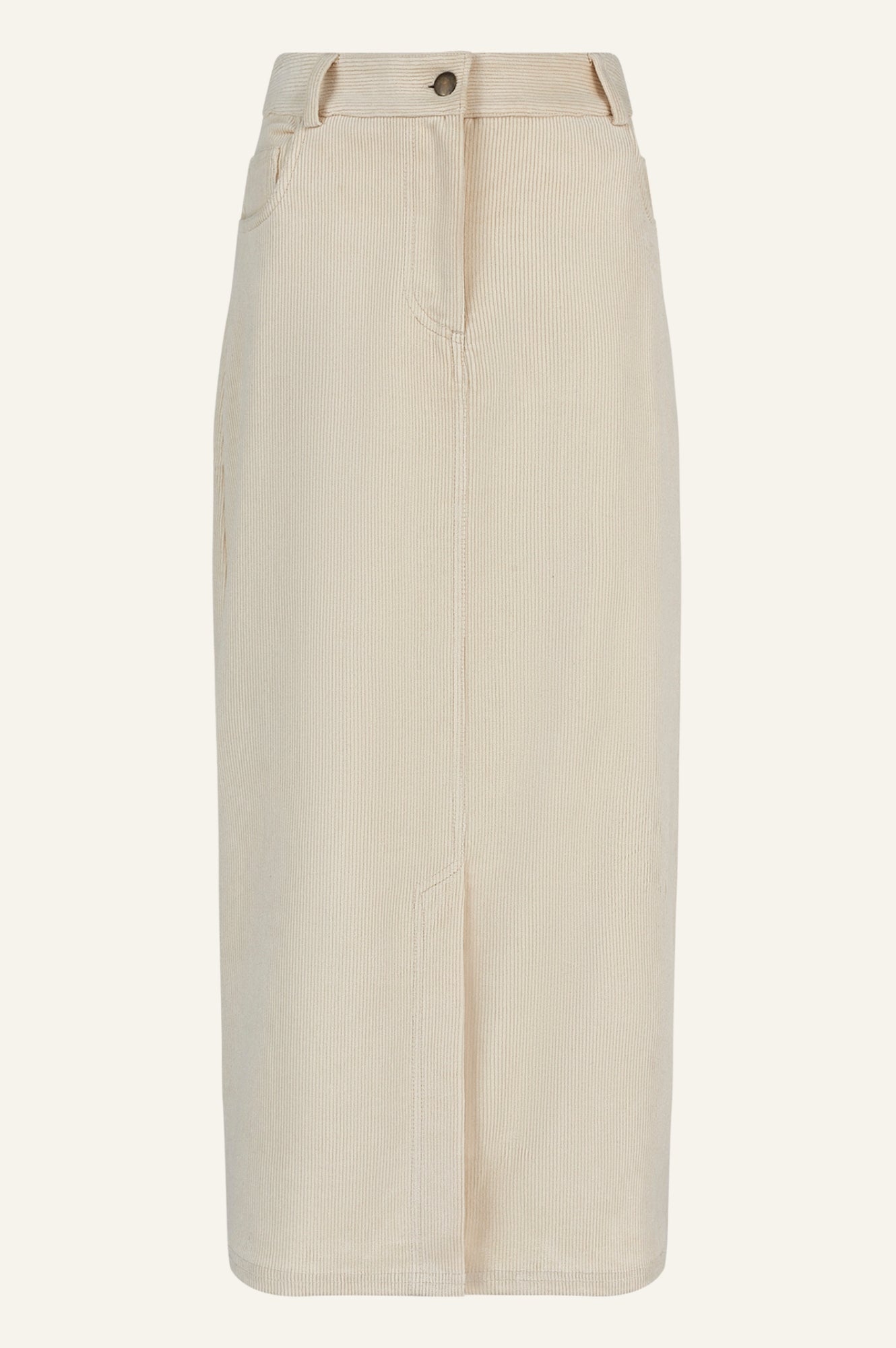 Mallory Stretch Corduroy Skirt for Women - Soft Comfortable High Waist A-Line Mini Skirt in Cream | Perfect for Fall Winter Outfits, Office Wear & Casual Dates