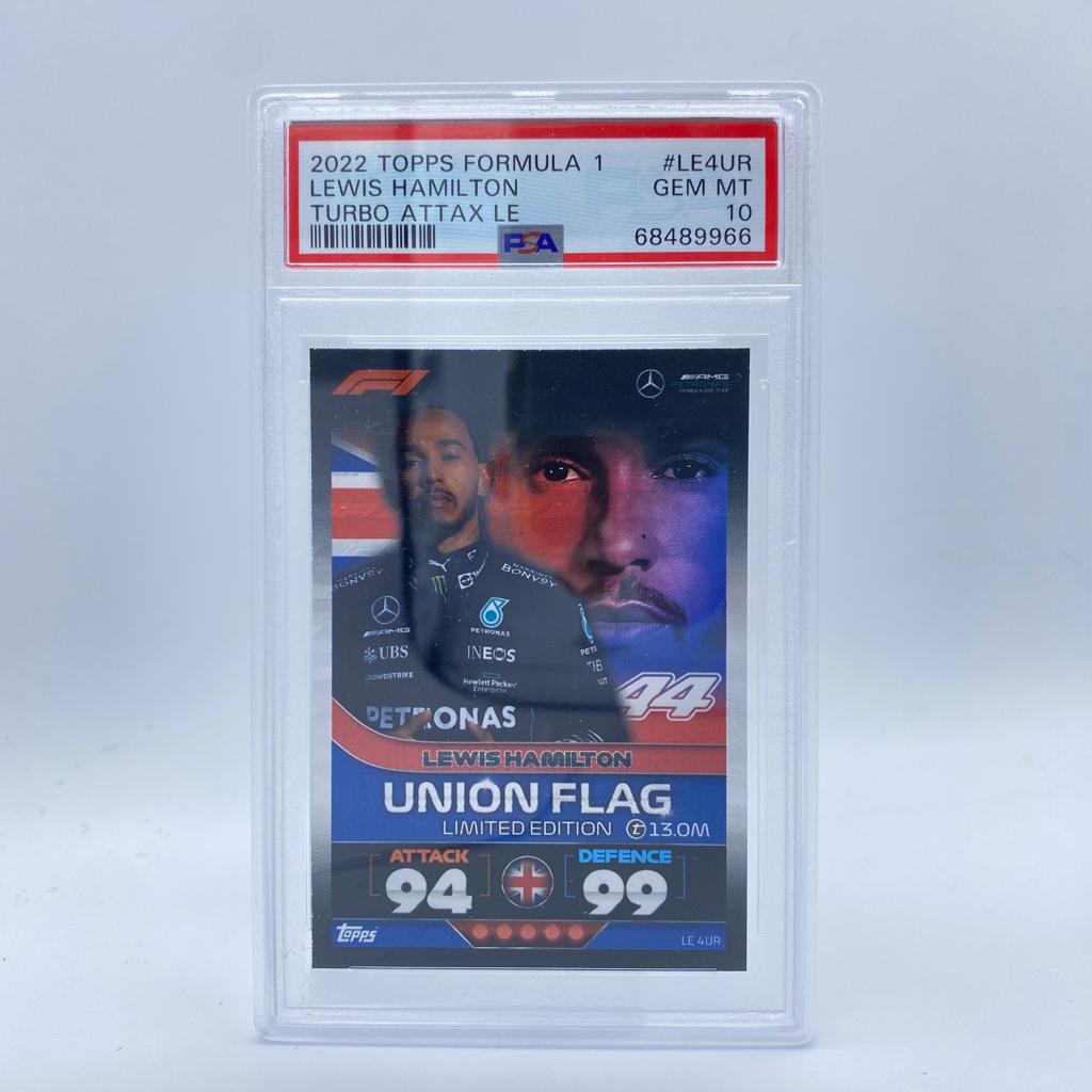 PSA 10 Graded Lewis Hamilton Union Flag #LE4UR Rare F1 Racing Card - Perfect for Collectors, Fans, and Sports Memorabilia Displays