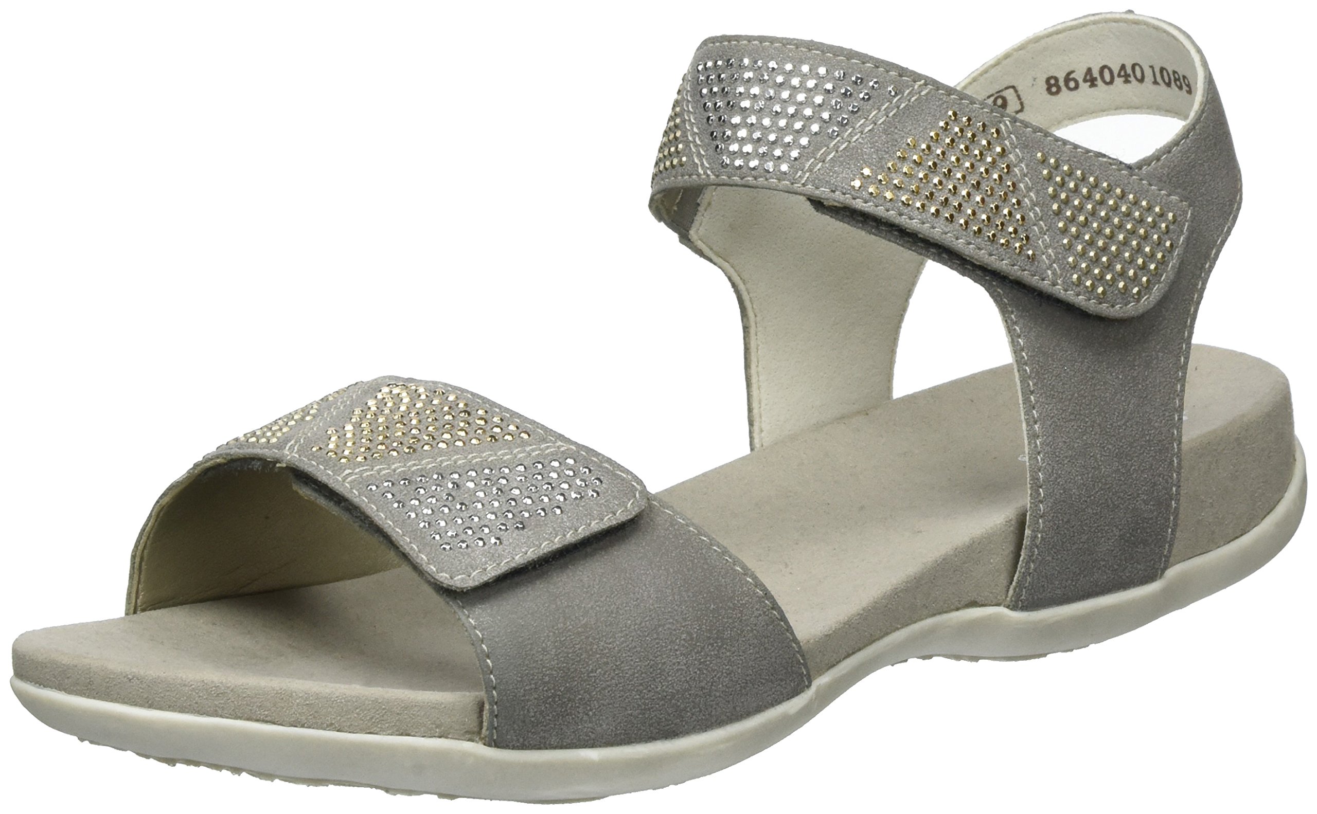 Rieker Women's Comfortable Grey Sandals - Stylish & Lightweight for Summer, Walking, Travel & Casual Wear (Model K2269-42)