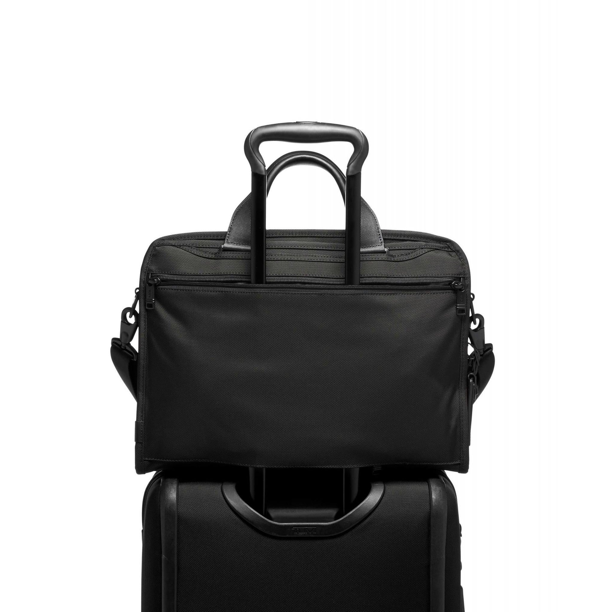 TUMI Alpha 3 Organizer Portfolio Brief - Premium Leather Business Briefcase for Men & Women - Perfect for Office, Travel & Business Meetings