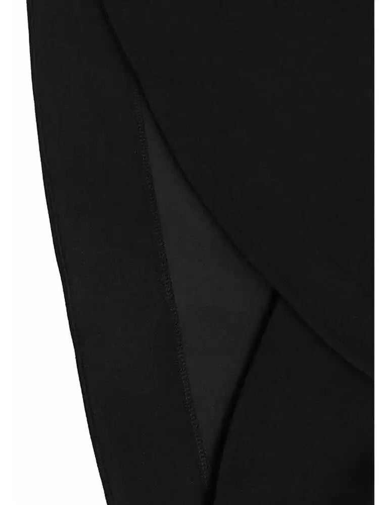Black Irregular Hem Zipper Sweatshirt for Women - Oversized Turtleneck Pullover with Long Sleeves, Fashionable Streetwear for Spring & Fall 2025 (Style 1DH7190) | Perfect for Casual Outings, Layering & Cold Weather Comfort