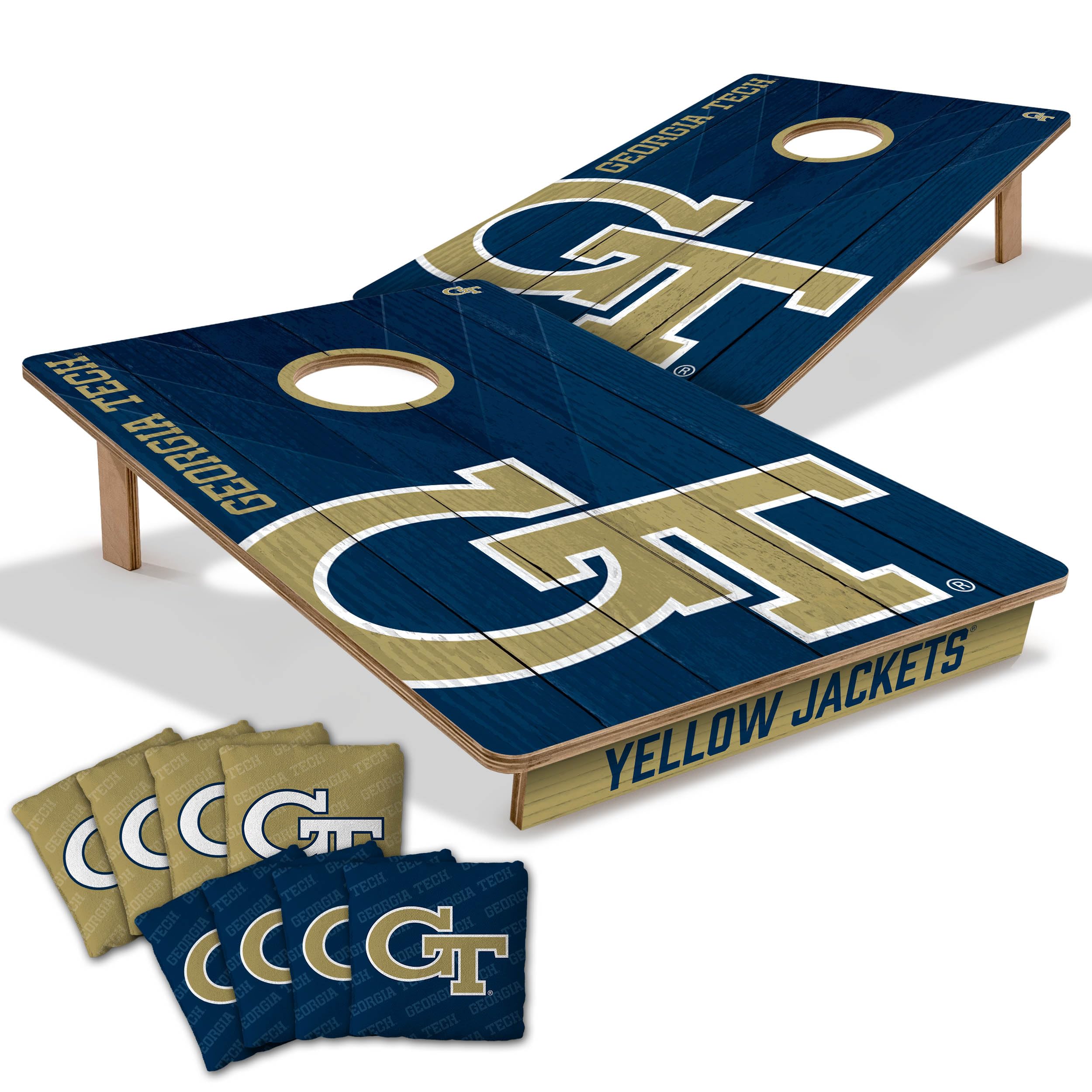 YouTheFan NCAA 2' x 3' Wood Cornhole Game Set with Logo Bags - Perfect for Tailgating, Backyard Parties, and College Sports Events
