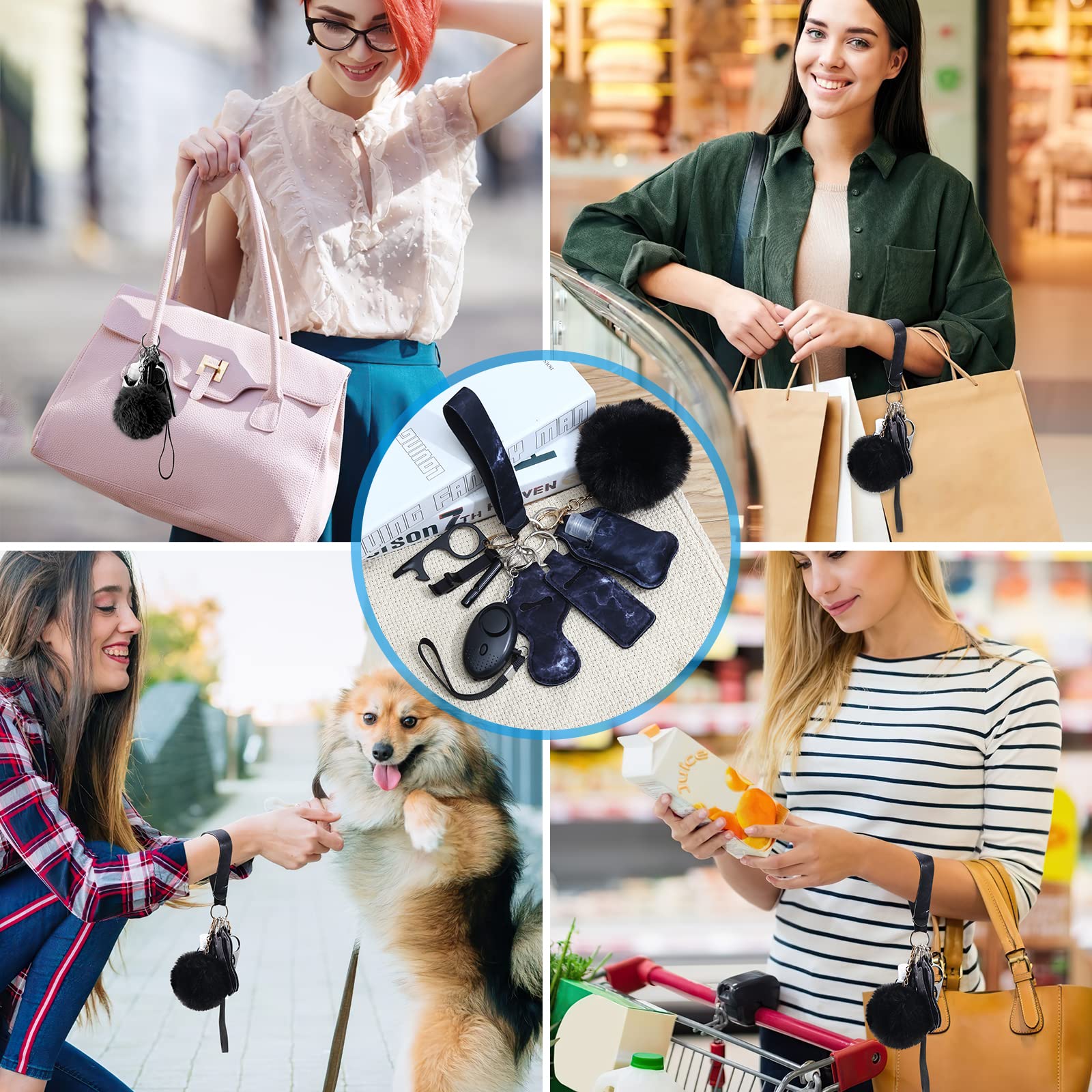AMIR 10-Piece Safety Keychain Set for Women & Kids - Personal Alarm with Loud Sound for Emergency Protection - Perfect for Walking, Jogging, Night Commutes & Campus Safety