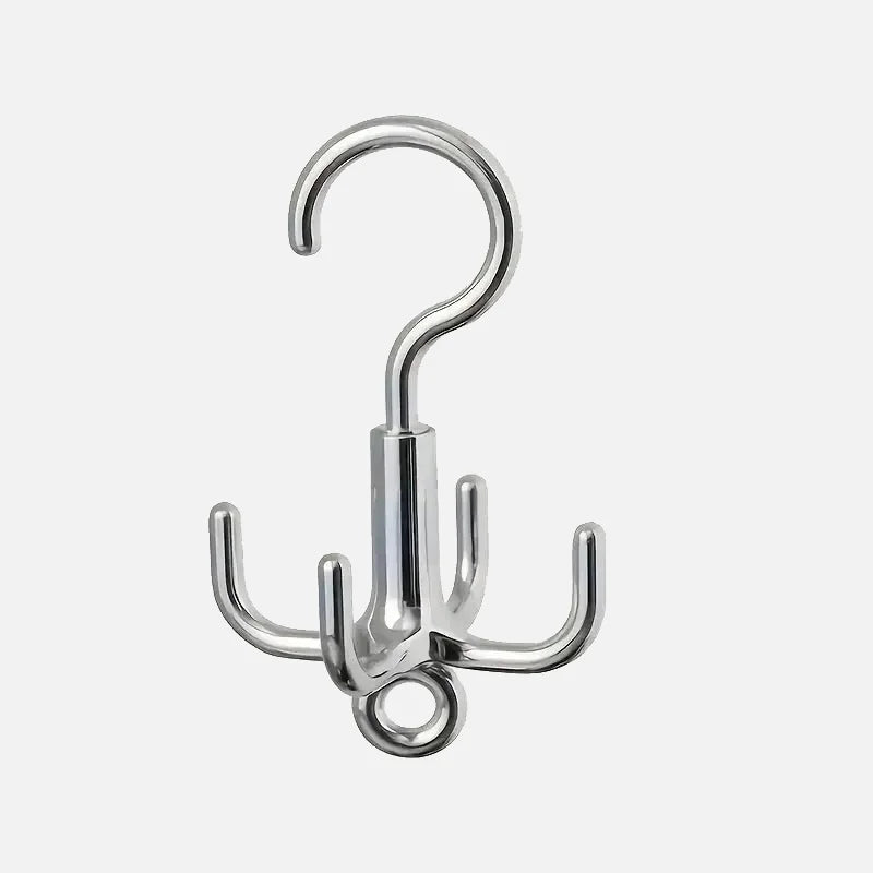 Swivel Quad Hook Hanger - 360° Rotating Heavy Duty Wall Hooks for Hanging Coats, Hats, Bags & More - Perfect for Entryway, Closet & Bathroom Organization