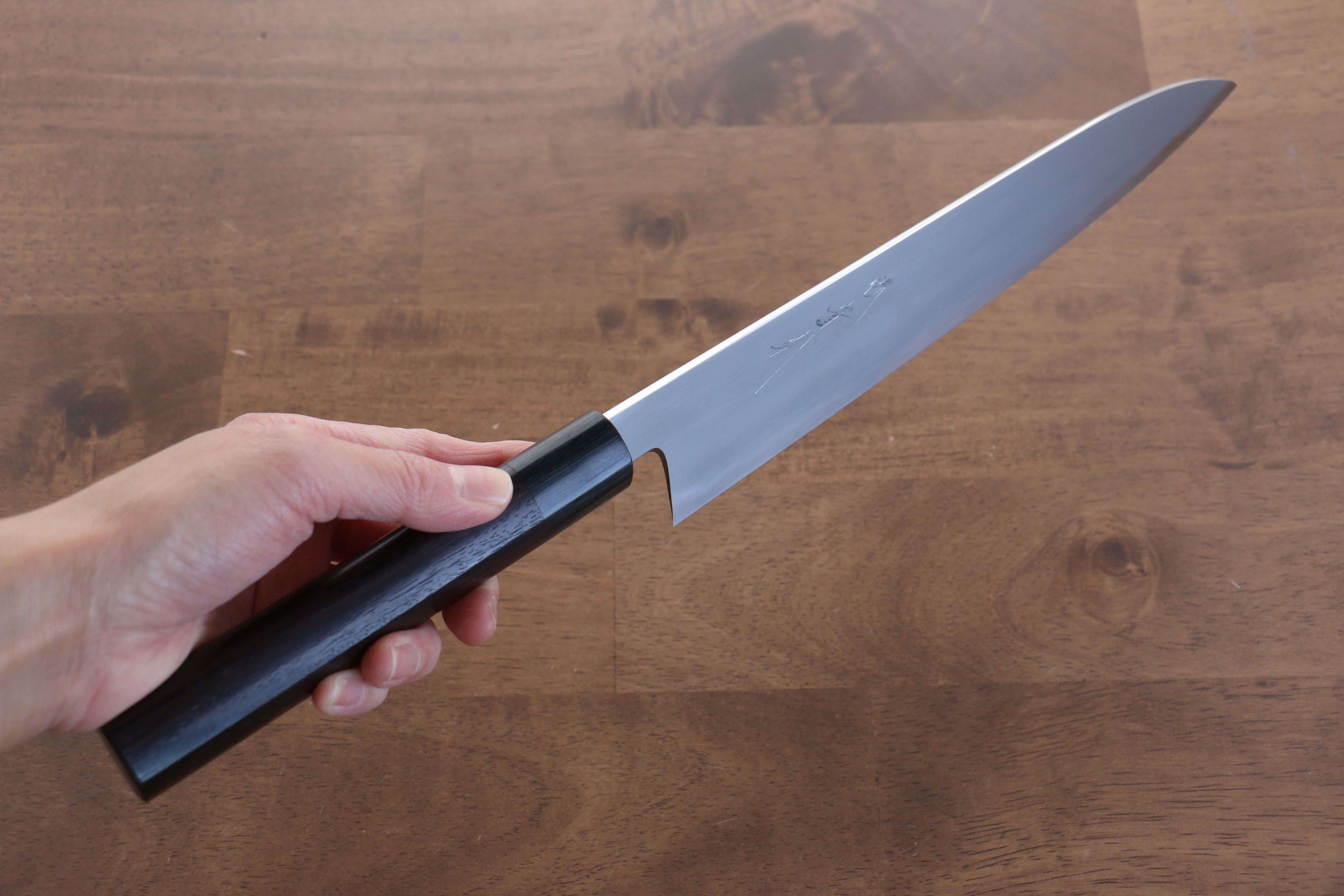 Premium Jikko White Steel No.2 Gyuto Japanese Chef Knife 240mm with Exquisite Shitan Handle - Perfect for Sushi, Meat Slicing & Professional Kitchen Use