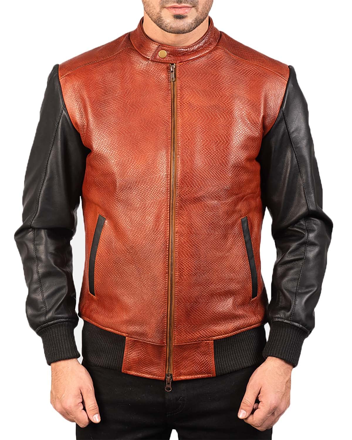 Premium Avan Men's Real Leather Bomber Jacket - Genuine Cowhide, Slim Fit, Lightweight & Stylish | Perfect for Casual Wear, Motorcycle Riding & Night Out