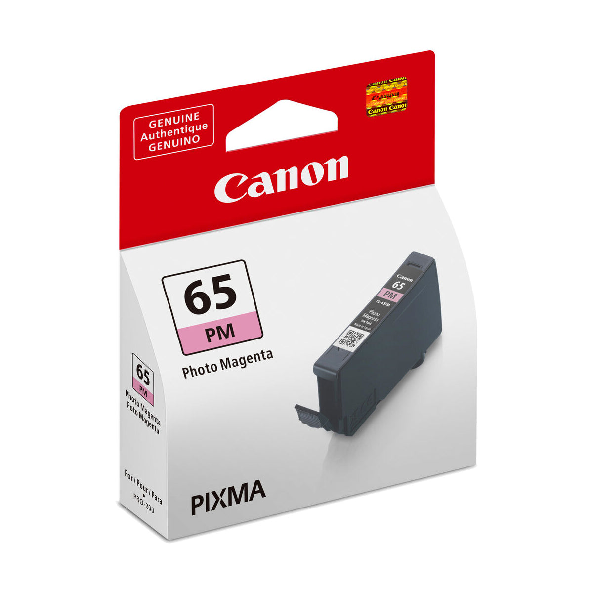 Canon CLI-65 PM Photo Magenta Ink Cartridge for Pixma PRO 200/200S Printers - High-Quality Photo Printing for Professional Photography & Art Projects