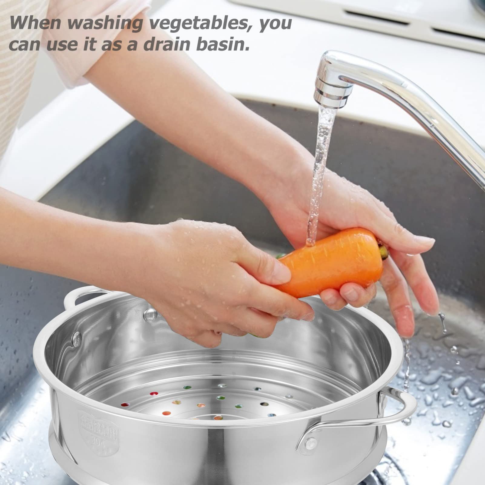 Premium Stainless Steel Steamer Basket for Cooking - Healthy Food Steamer Pot with Handle for Dumplings, Vegetables & Buns - Perfect for Asian Cuisine, Meal Prep & Healthy Eating