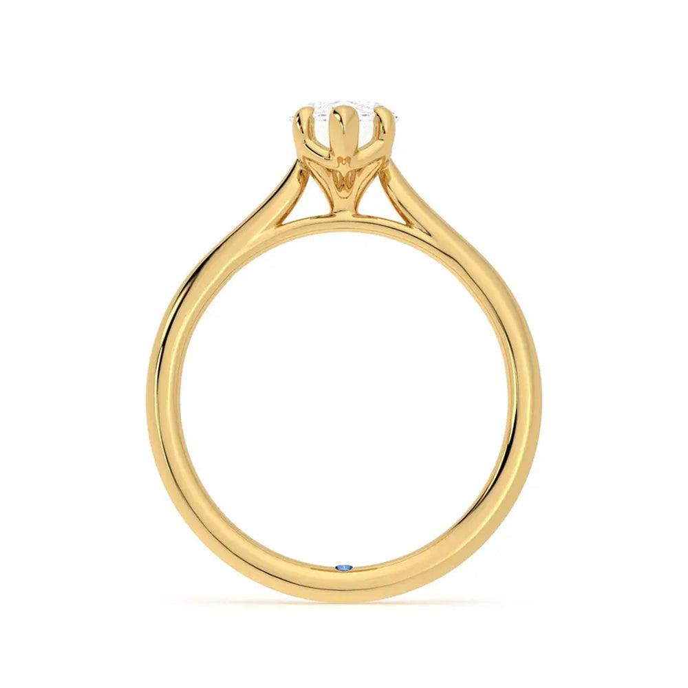 Exquisite 6-Prong Marquise Cut Moissanite Engagement Ring with Hidden Anniversary Stone - Perfect for Proposals, Weddings & Anniversary Gifts