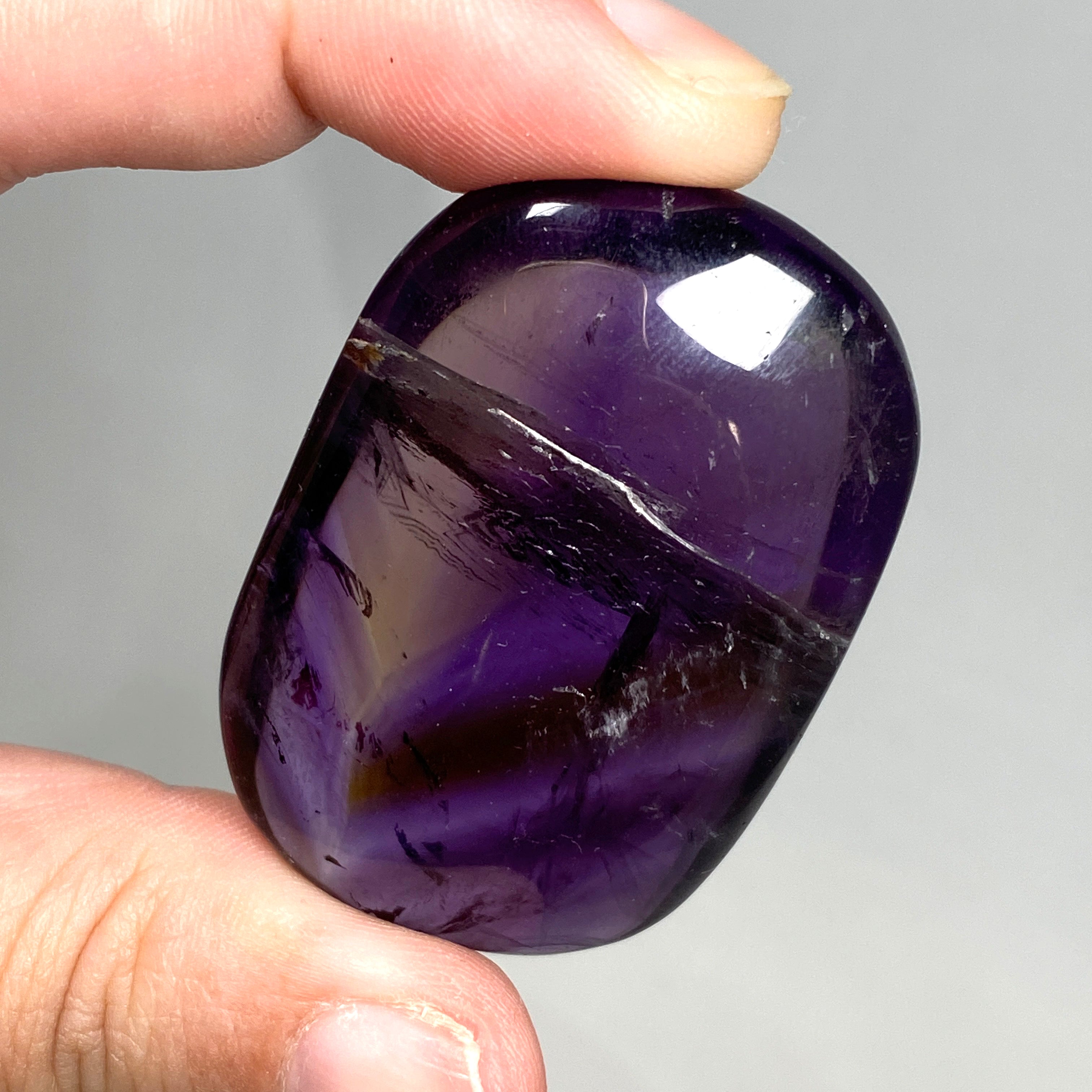Natural Ametrine Palm Stone - Healing Crystal for Stress Relief & Meditation | Perfect for Reiki, Chakra Balancing & Spiritual Practices