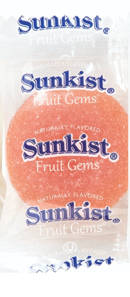 Sunkist Fruit Gems Soft Candy - Individually Wrapped Chewy Candies, 2 Pound Bulk Bag (8 Pack) - Perfect for Halloween, Christmas Candy Buffets, Party Favors & Office Snacks
