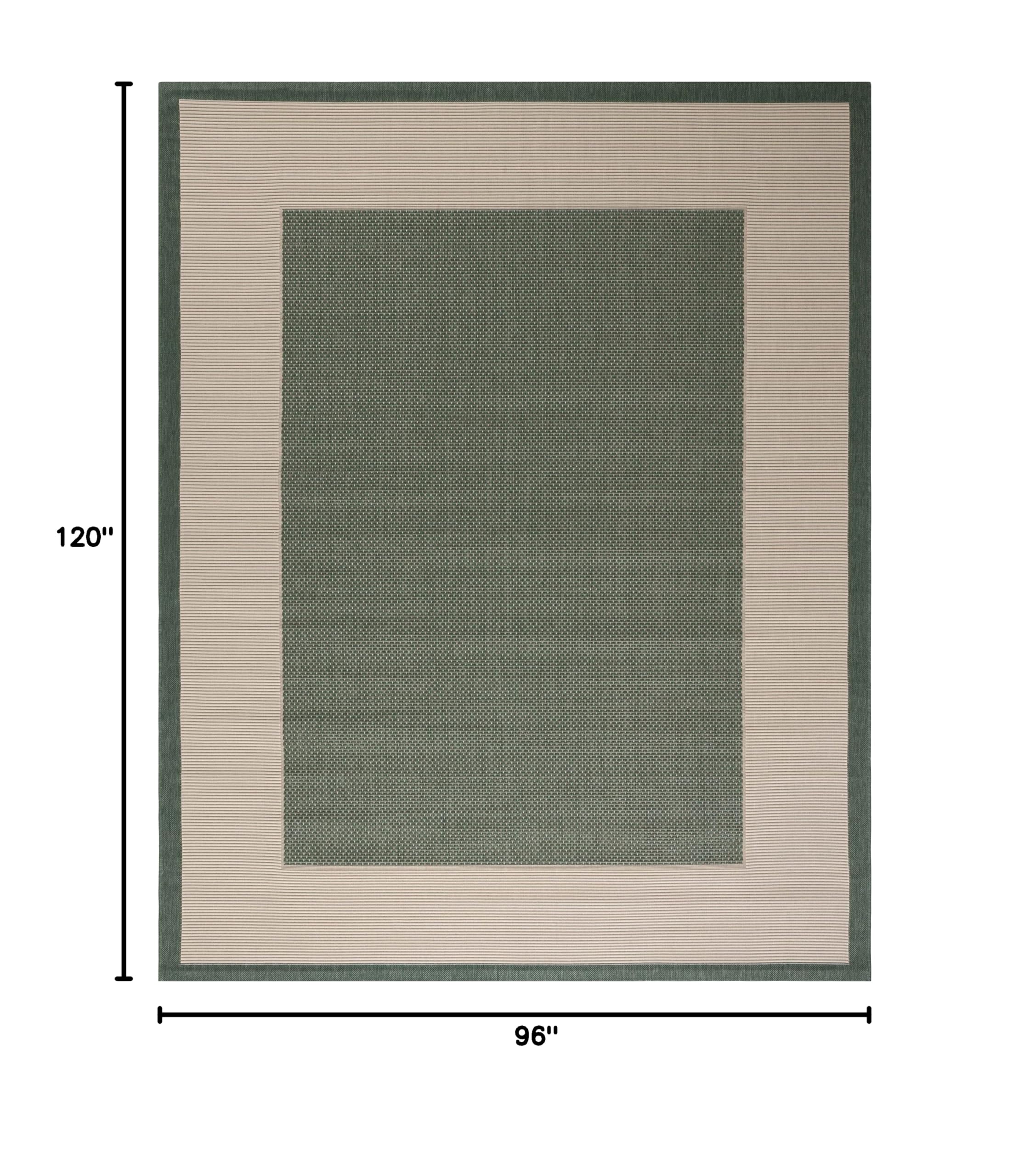 SAFAVIEH Courtyard Collection 8' x 10' Dark Green/Beige Indoor Outdoor Rug - Waterproof, Easy Clean, Durable for Patio, Backyard, Mudroom, Deck & Poolside Use (CY7987)