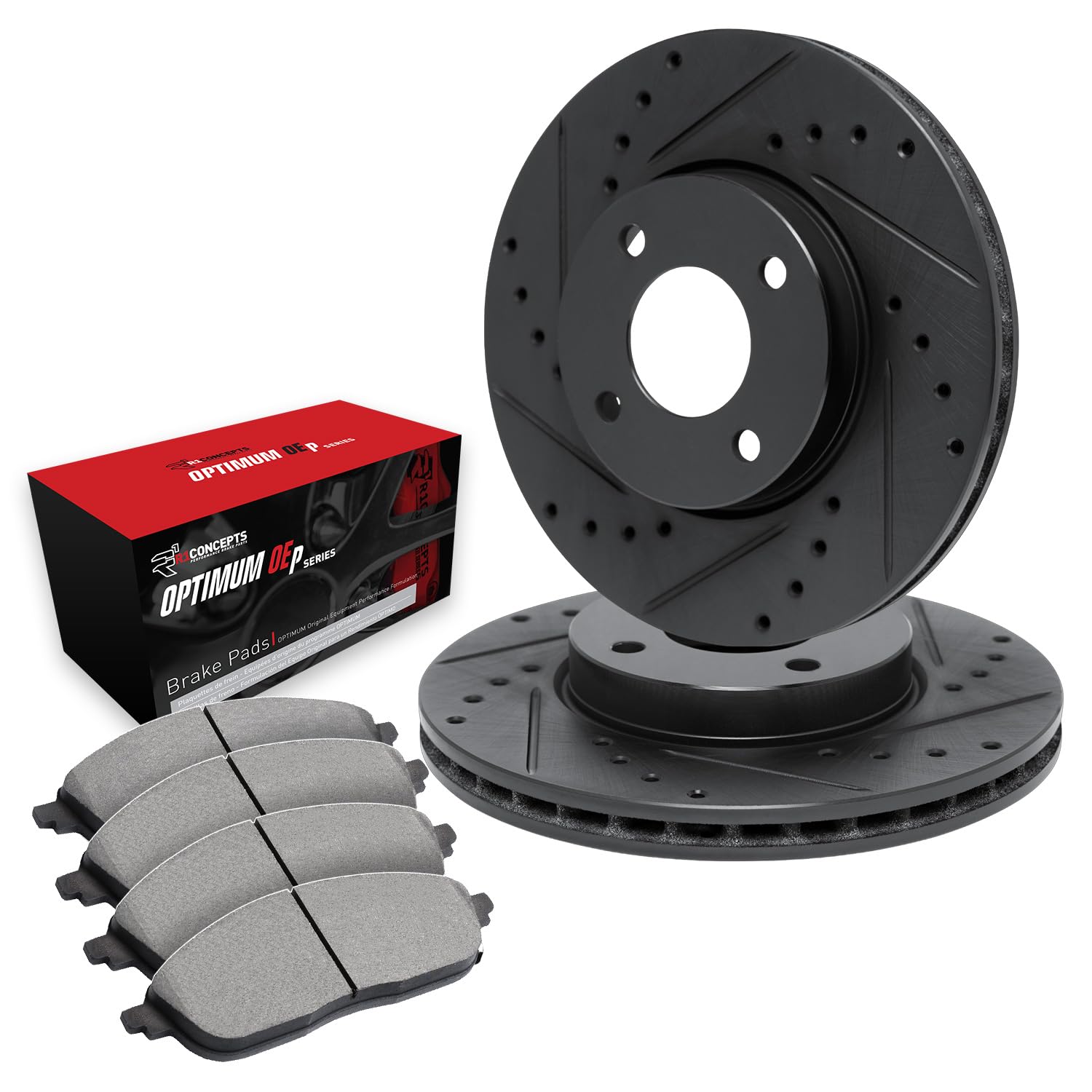 R1 Concepts Premium Front Brake Kit - Ceramic Brake Pads & Rotors for 1989-1994 Subaru Justy | High-Performance Braking System for City Driving & Daily Commutes
