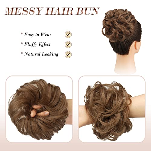 Large Curly Hair Bun Scrunchie Extension - Perfect for Ponytails, Updos & Everyday Hairstyles