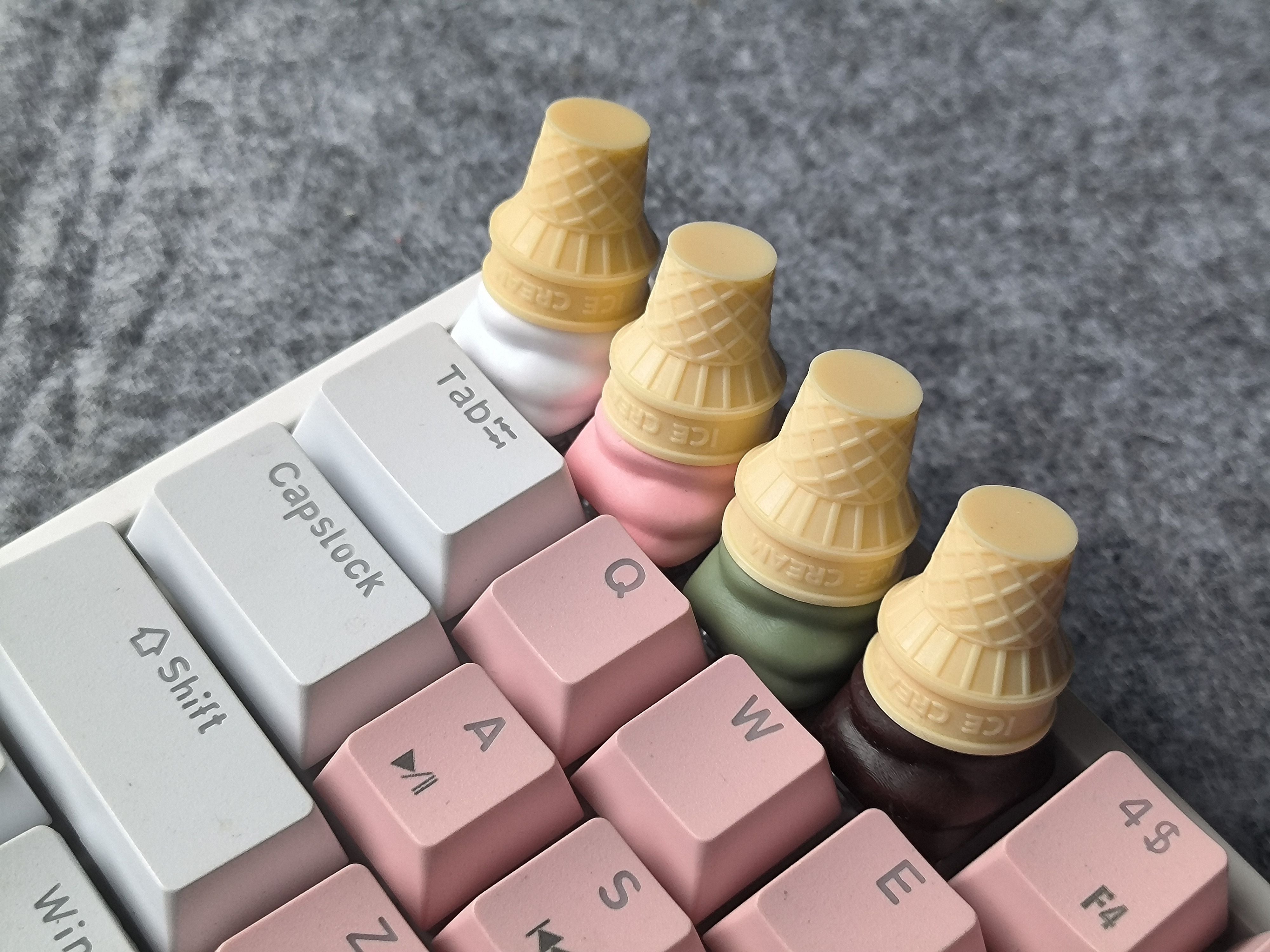Funny Food-Themed Keycaps for Mechanical Keyboards - Ice Cream Drip Design, Unique & Customizable - Perfect for Gamers & Typing Enthusiasts