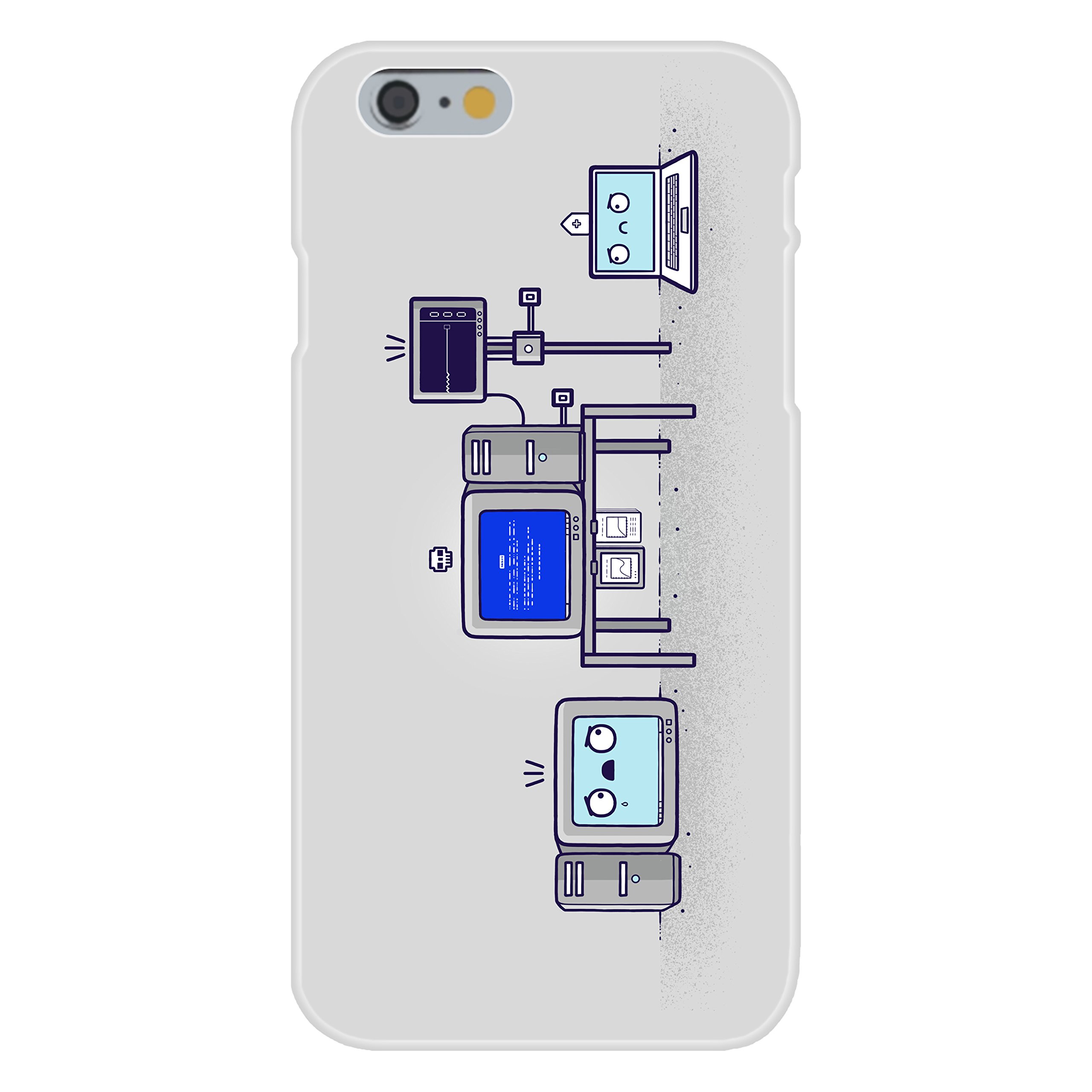 Apple iPhone 6 Plus Case - White Plastic Snap-On Cover with Blue Screen Computer Humor Design | Perfect for Tech Enthusiasts & Office Workers