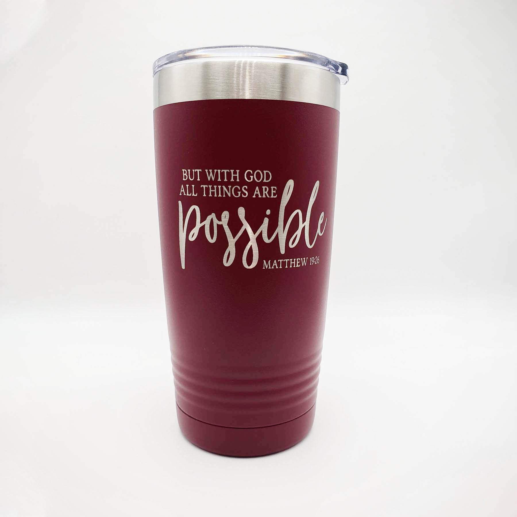 Christian Laser Engraved 20oz Tumbler - Bible Verse Gift for Christmas & Easter