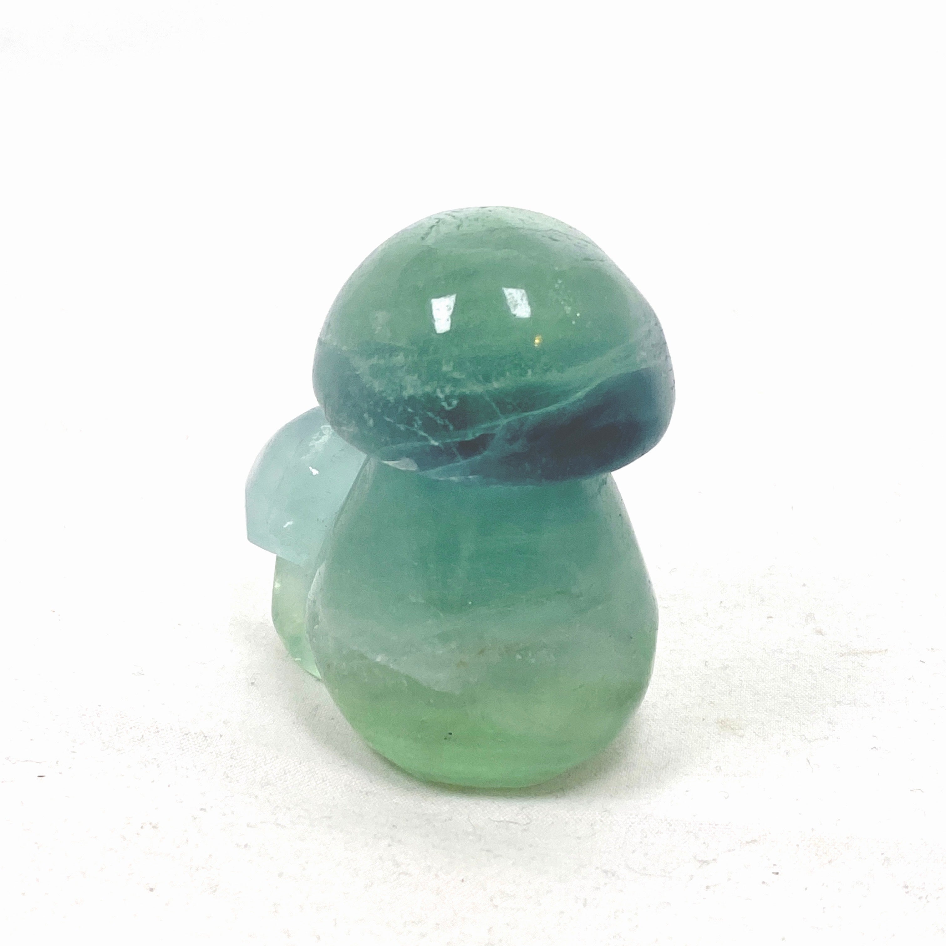 Natural Green Fluorite Mushroom Carving - GFM 01 Crystal Decor for Home, Office & Meditation Space | Healing Stone & Spiritual Gift