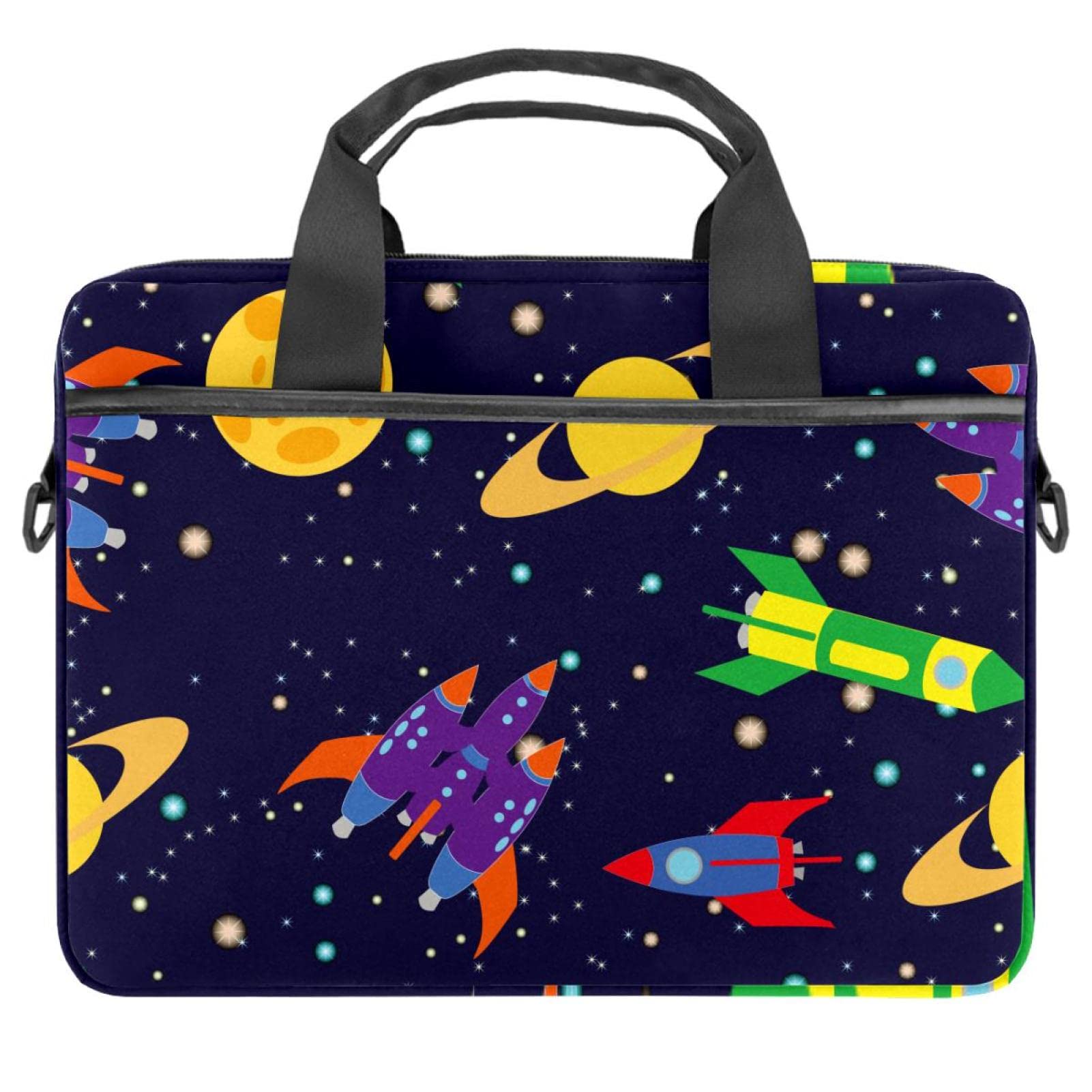 Stylish 14 Inch Laptop Messenger Bag for Women & Men - Durable Shoulder Handbag with Floral & Whale Design - Perfect for Work, Travel & School Commute