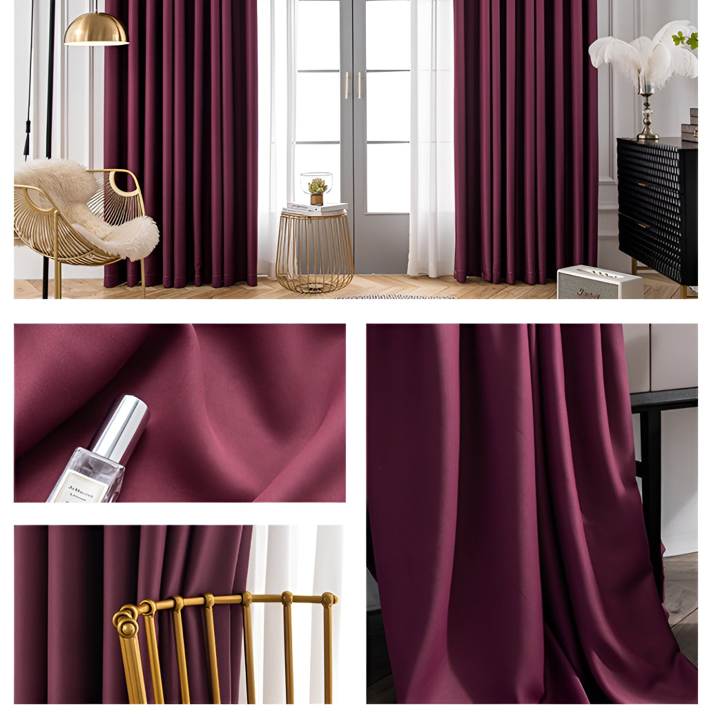 Jaliyah Solid Blackout Curtains for Bedroom - Custom Room Darkening Window Drapes for Better Sleep & Privacy - Thermal Insulated Noise Reducing Curtain Panels for Living Room, Nursery & Home Theater
