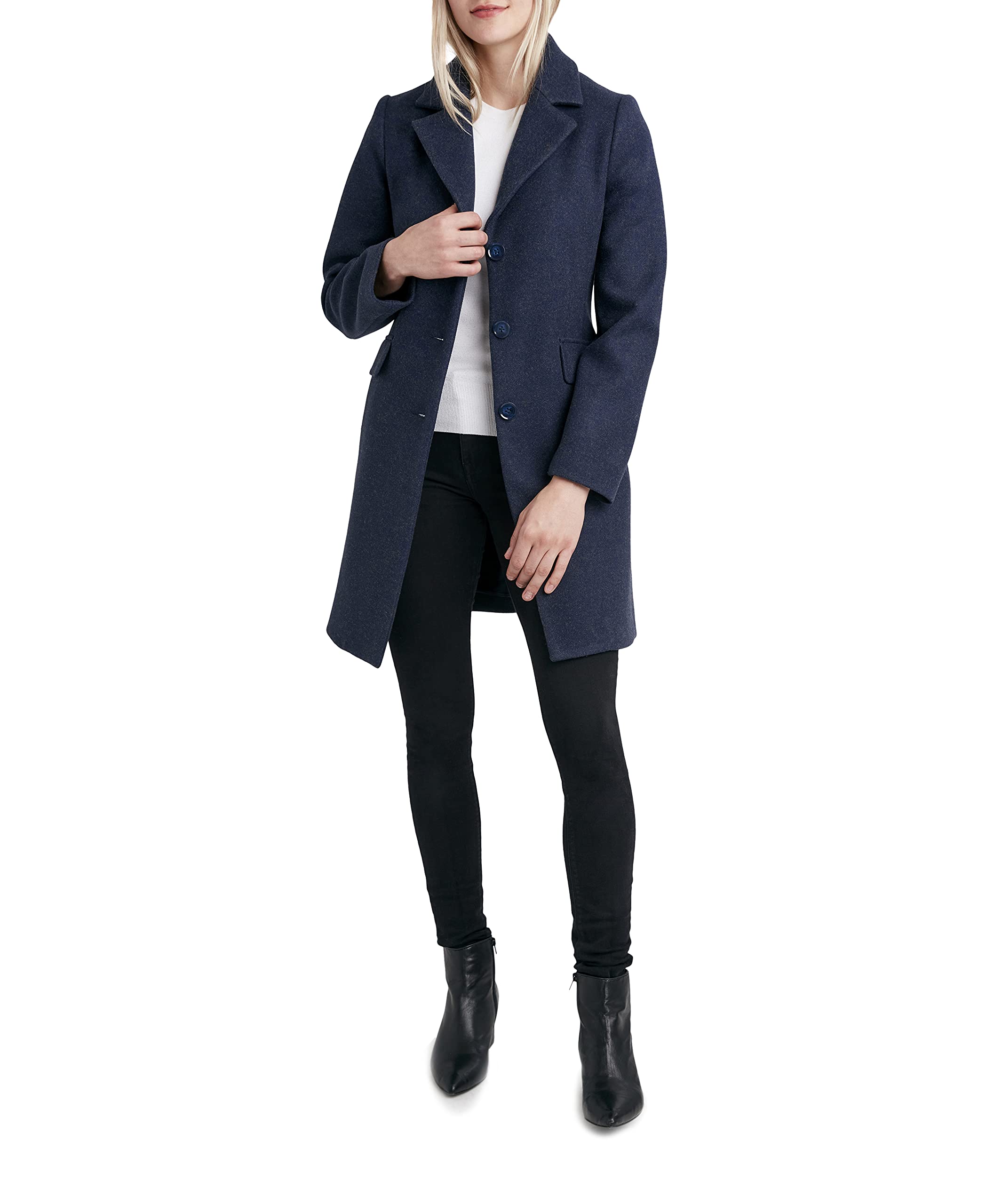 Laundry by Shelli Segal Women's Faux Wool Coat with Notch Collar - Stylish Winter Outerwear for Casual & Office Wear
