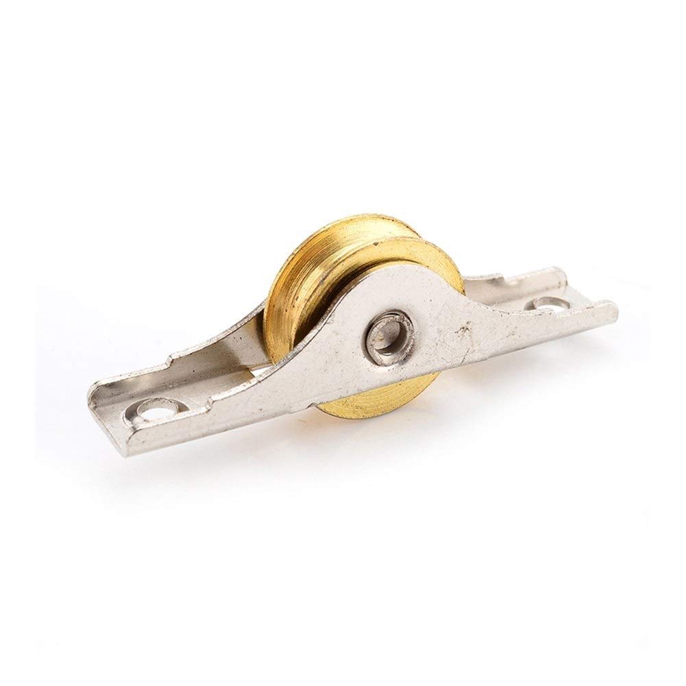 4PCS Heavy Duty Sliding Door Roller Cabinet Casters - Copper Wheel Pulley Runners for Wardrobe, Window & Furniture Hardware | Smooth Gliding for Closet Doors, Kitchen Cabinets & Office Furniture