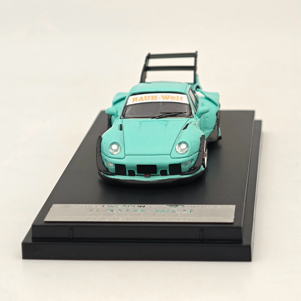 1:64 Scale SW Green Luminous RWB 993 Tomianki Racing Sports Classic Diecast Model Car - Perfect for Collectors, Display & Racing Enthusiasts