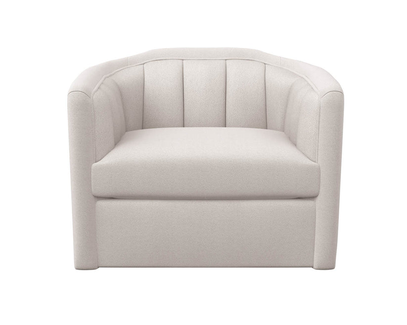 Birrit Swivel Armchair - 360° Rotating Modern Lounge Chair for Living Room, Bedroom & Office - Comfortable Upholstered Accent Chair with Sturdy Metal Base