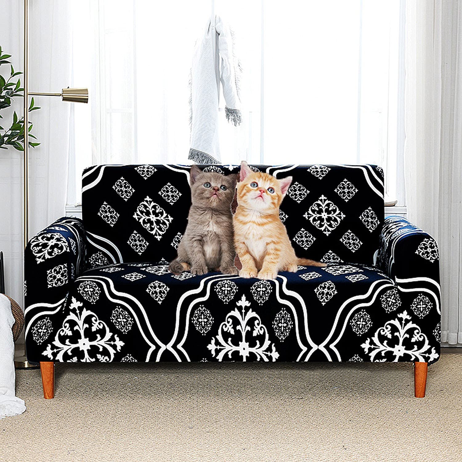 Modern 3-Cushion Couch Covers - Stretchable Sectional Sofa Slipcovers for 1/2/3/4-Seater L-Shaped Couches | Ultra Soft Pet-Friendly Furniture Protector for Dogs, Cats & Kids | Perfect for Living Room, Family Room & Home Theater (Multiple Colors)