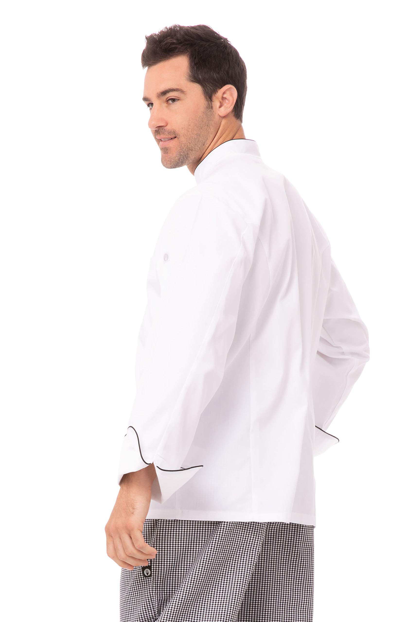 Chef Works Men's Newport Executive Chef Coat - Professional Kitchen Uniform for Cooking, Baking & Culinary Arts - Perfect for Chefs, Bakers & Catering Staff