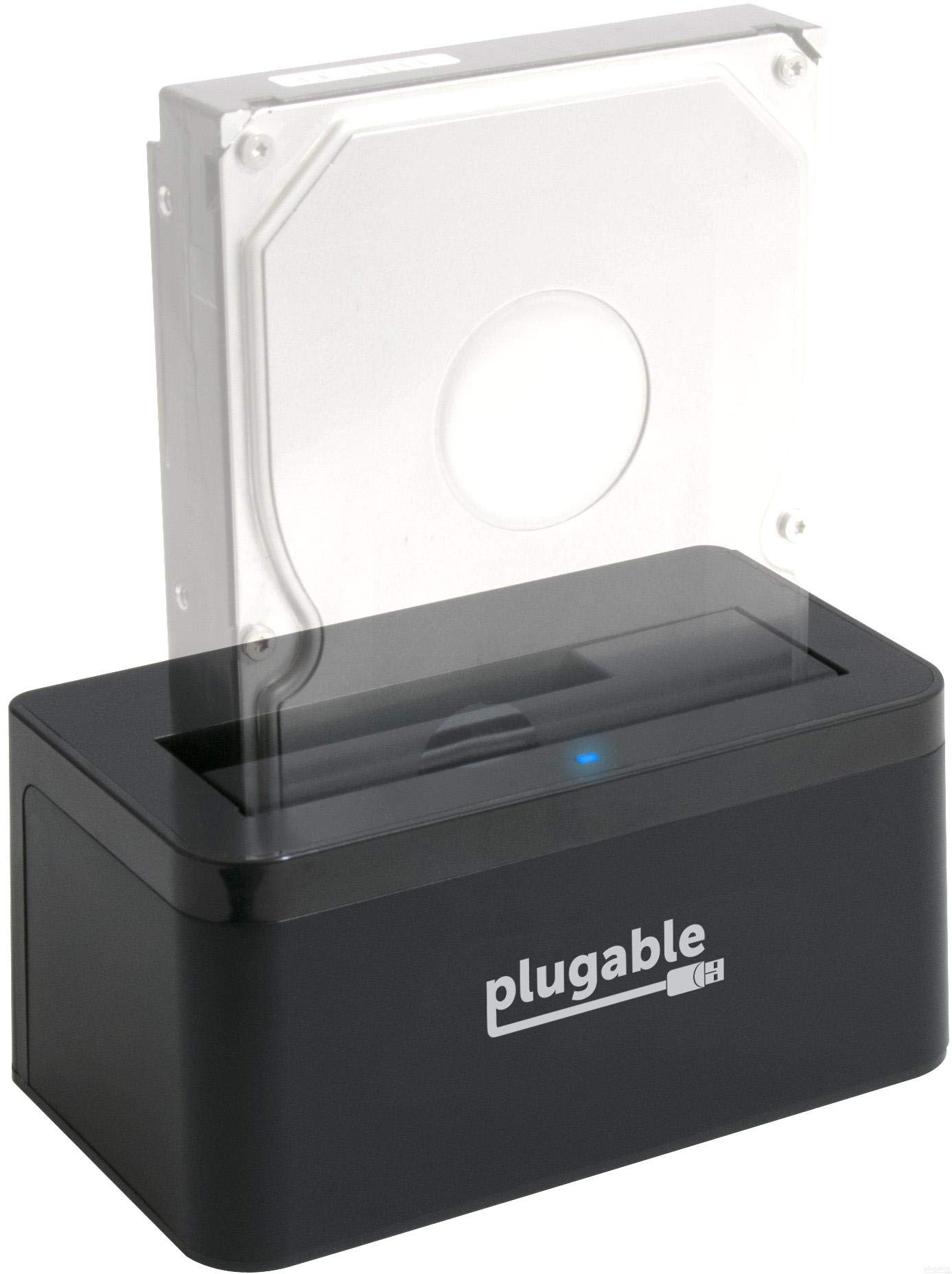 Plugable USB 3.1 Gen 2 10Gbps SATA Hard Drive Dock & SSD Enclosure - Tool-Free Upright Design - Supports 10TB+ HDD/SSD - Includes USB-C & USB 3.0 Cables - Driverless Plug & Play for Windows/Mac/Linux - Perfect for Data Backup, File Transfer & External Storage Expansion