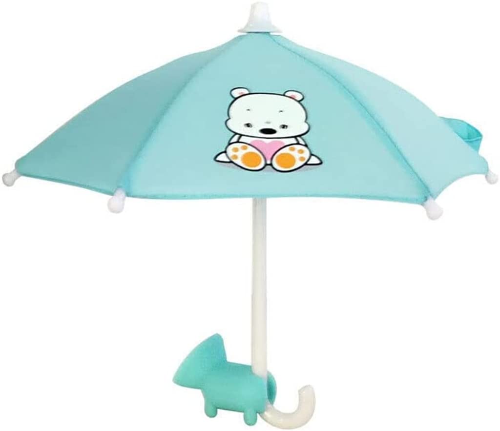 Universal Adjustable Phone Umbrella Suction Cup Stand - Sun Visor & Sun Shade Cover with Strong Suction Mount - Perfect for Car Dashboard, Office Desk & Outdoor Use (Lake Blue)