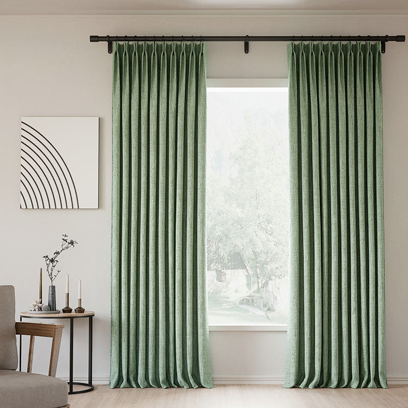 Pinch Pleated Blackout Curtains - 100% Linen Natural Tapioca Custom Drapes for Living Room & Bedroom | Noise Reducing & Thermal Insulated Window Treatments for Modern Home Decor