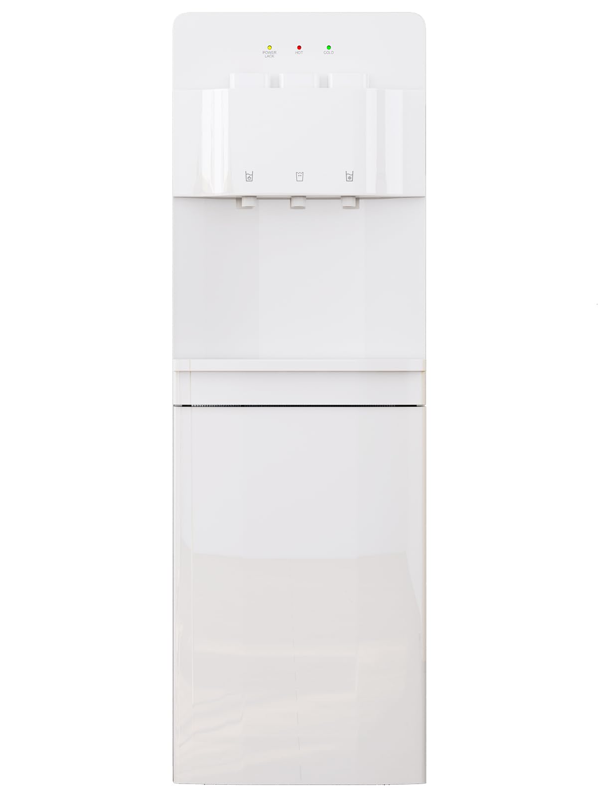 TABU Bottom Loading Water Cooler Dispenser - 3 Temperature Settings (Hot, Cold, Room) for 3/5 Gallon Bottles, Anti-Scalding Design & Child Safety Lock, White - Perfect for Home, Office, and School Hydration