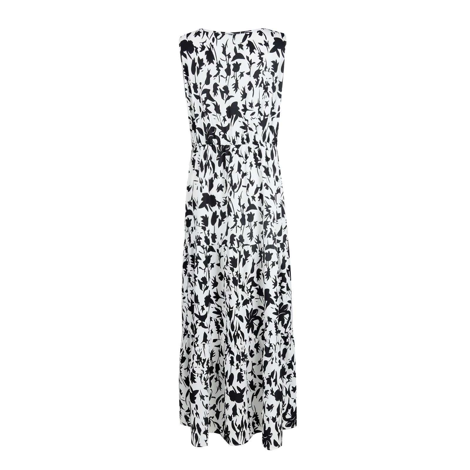 Women's Summer Dresses - Casual Sleeveless Floral Maxi Dress | Boho Chic Long Dress for Wedding Guest, Beach Vacation & Outdoor Parties