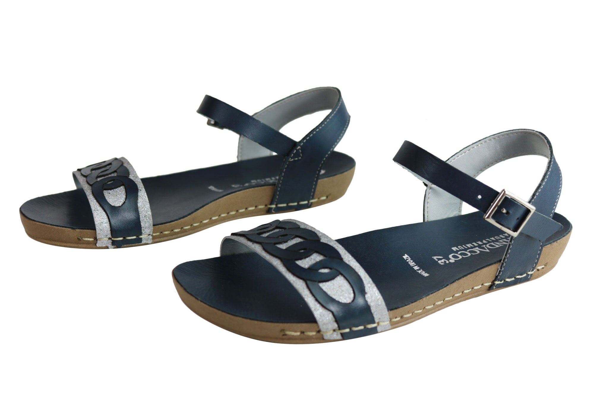 Andacco Corrie Women's Comfortable Leather Flat Sandals - Handmade in Brazil - Perfect for Summer, Beach & Casual Outings