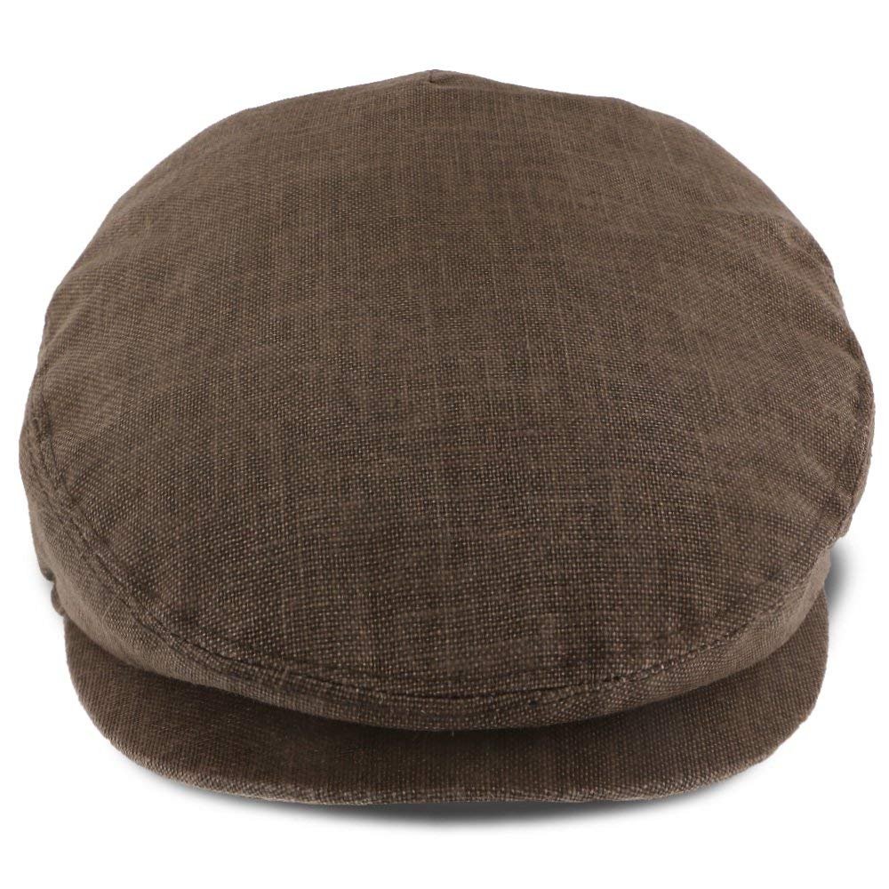 Brown Linen Ivy Cap for Men - Stylish Outdoor Hat