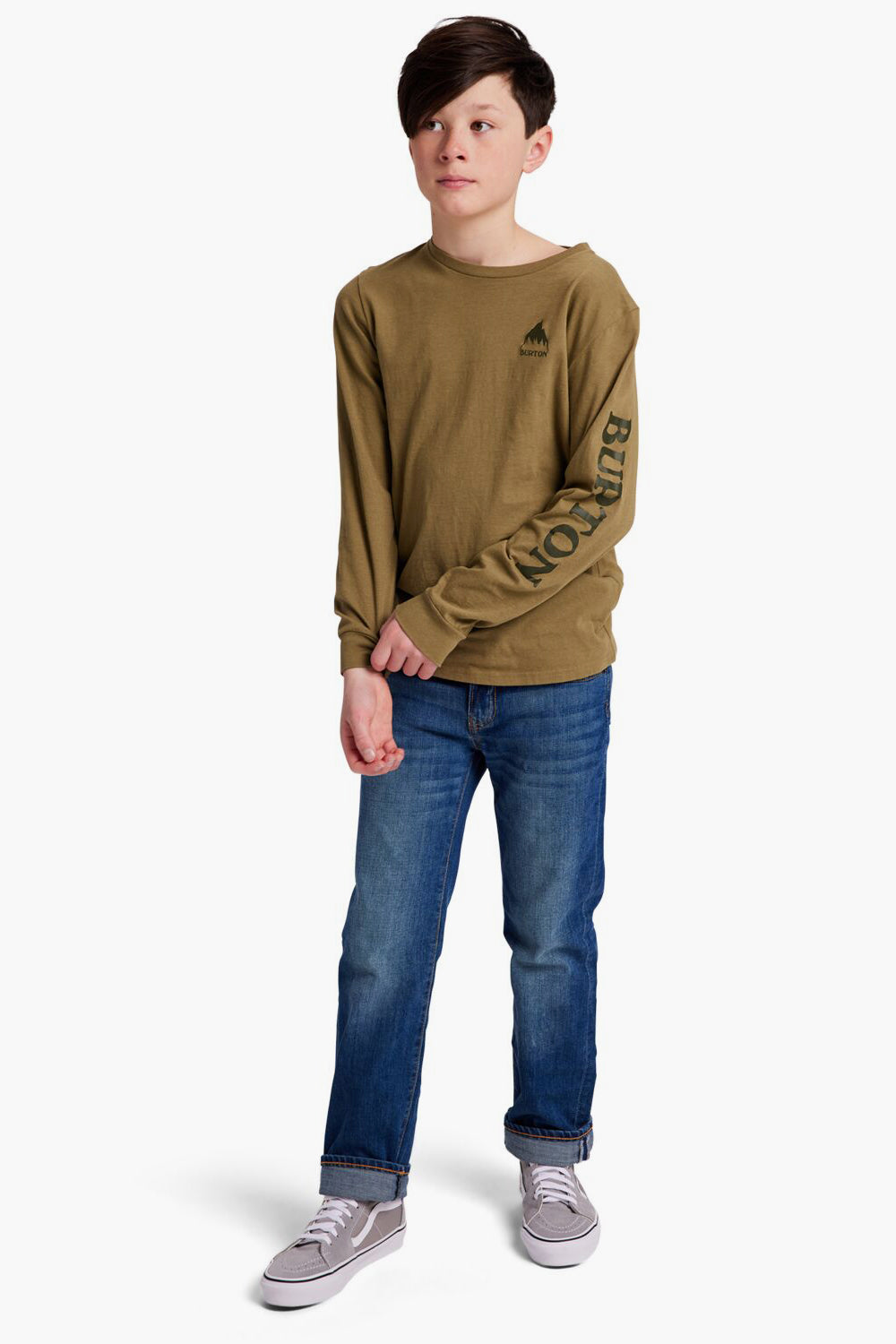 Burton Kids Elite Long Sleeve T-Shirt - Martini Olive | Comfortable & Durable Cotton Shirt for Boys & Girls | Perfect for School, Playdates & Outdoor Adventures