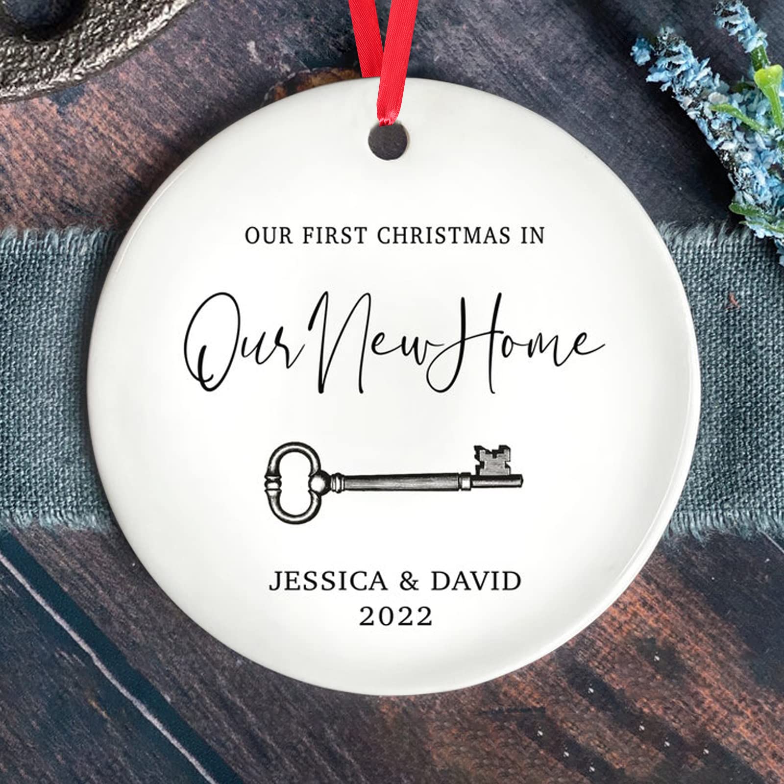Personalized First Christmas New Home Ornament - Custom Housewarming Gift for Homeowners - Christmas Tree Decoration & New Home Celebration Keepsake - Perfect for Housewarming Parties, Holiday Decor & First Christmas Memories