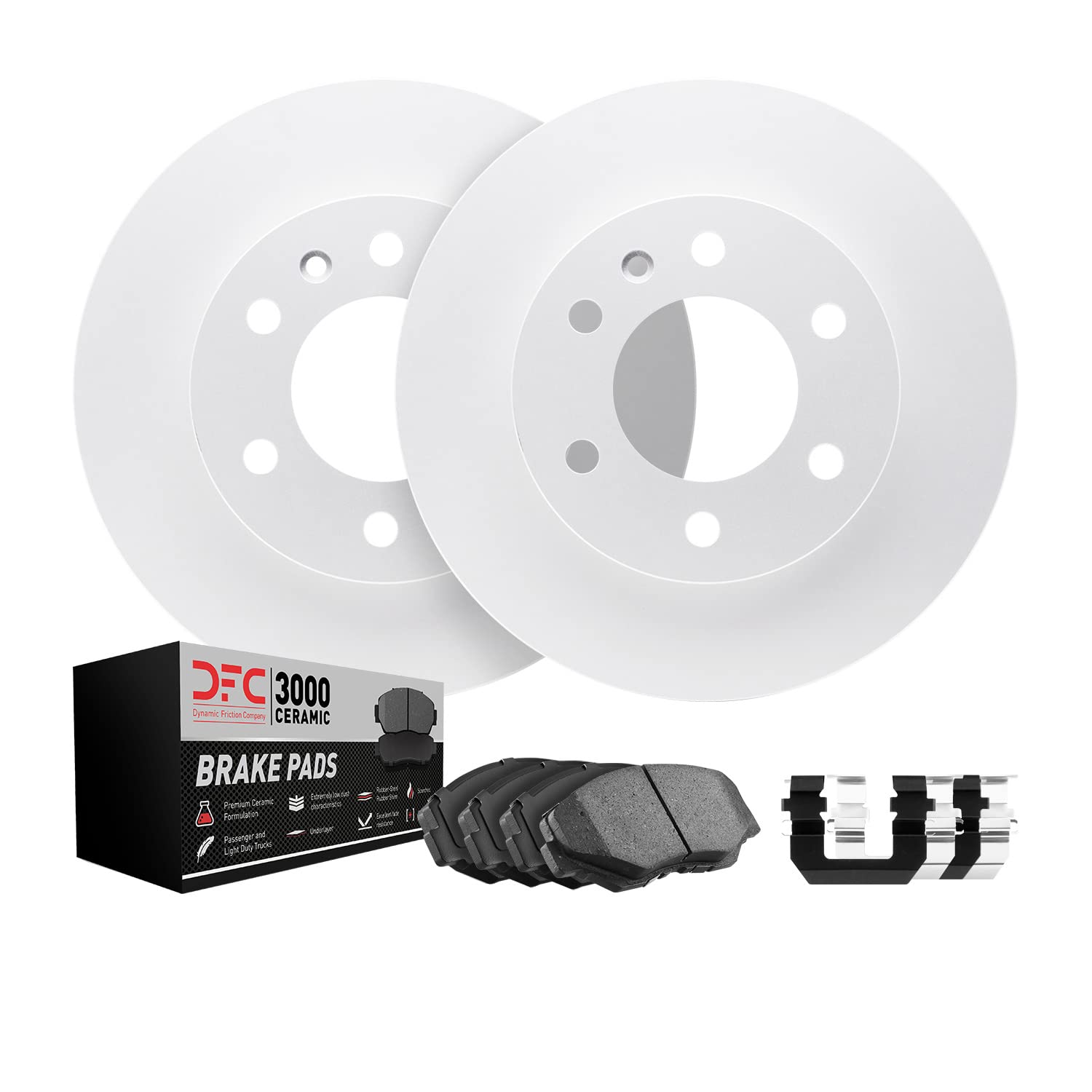 Premium Ceramic Front Brake Pads & Rotors Kit - DFC High Performance Braking System for Cars, Trucks & SUVs | Low Noise & Dust | Perfect for Daily Commuting, Highway Driving & Off-Road Adventures | Ideal for City Traffic, Long Trips & Mountain Roads