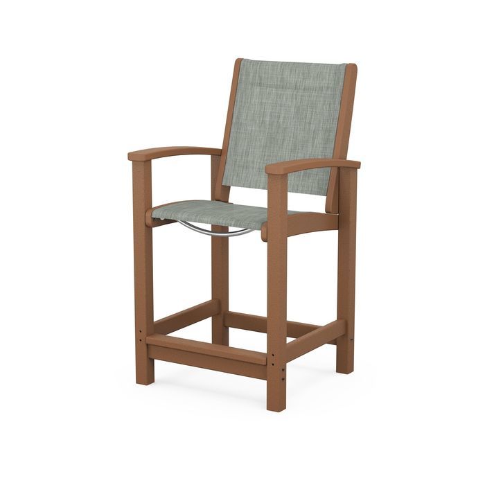 POLYWOOD Coastal Counter Chair - Durable Outdoor Bar Stool for Patio, Deck & Poolside - Weather-Resistant & Low Maintenance
