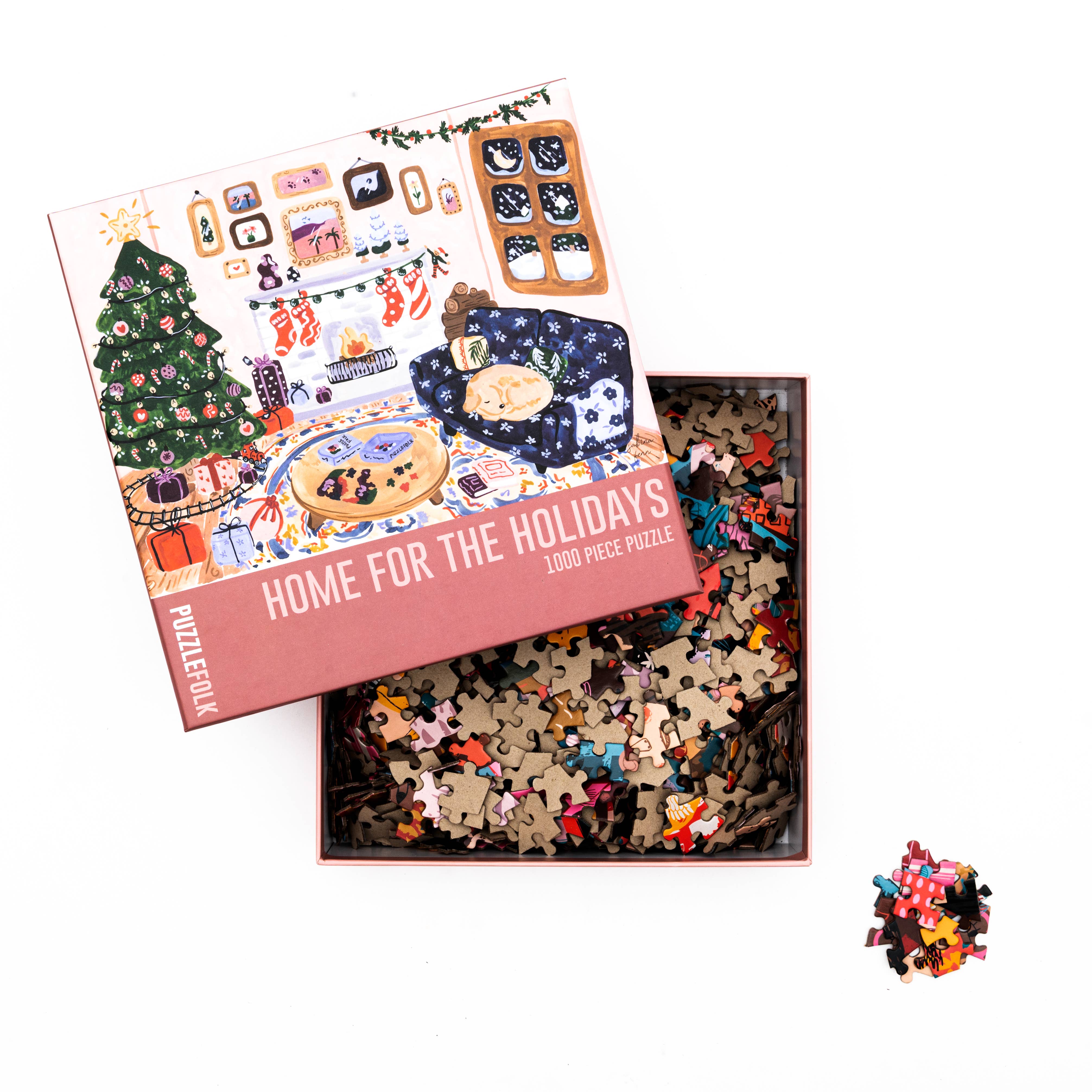 1000 Piece Jigsaw Puzzle for Adults - Festive Holiday Home Scene - Perfect for Family Game Nights & Winter Relaxation
