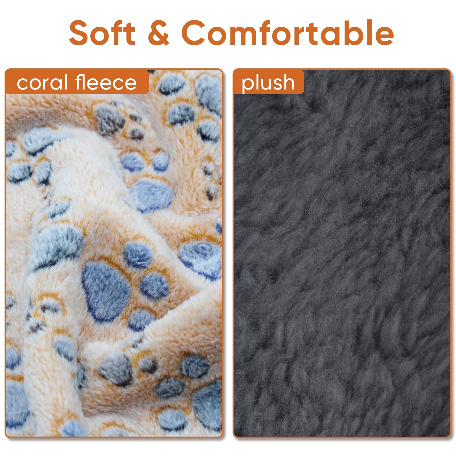 3 Pack Waterproof Dog Blankets for Medium Dogs - Soft Double-Sided Flannel Fleece Pet Blankets - Washable & Durable Dog & Cat Bedding for Beds, Couches & Travel (41x30 Inches) - Perfect for Home, Car & Outdoor Use
