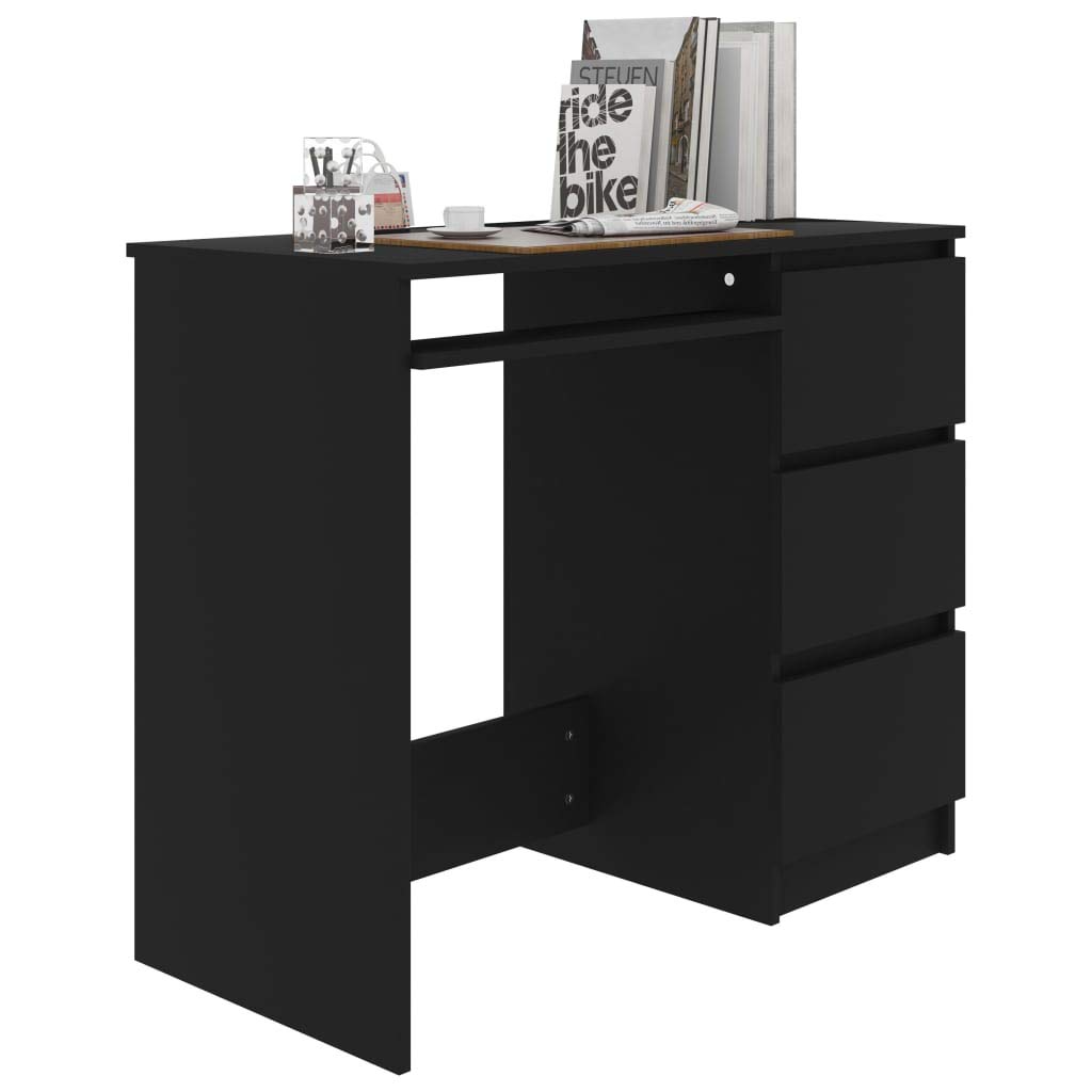 Wakects Writing Table - Black Office Desk for Home & Work, Compact Study Desk for Small Spaces, Perfect for Remote Work & Online Learning
