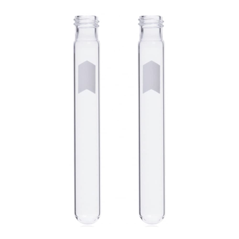 Kimble 73750-20150 30mL Borosilicate Glass Round Bottom Disposable Culture Tubes with Screw Thread & Marking Spot - Case of 500 - Ideal for Laboratory Experiments, Sample Storage & Scientific Research